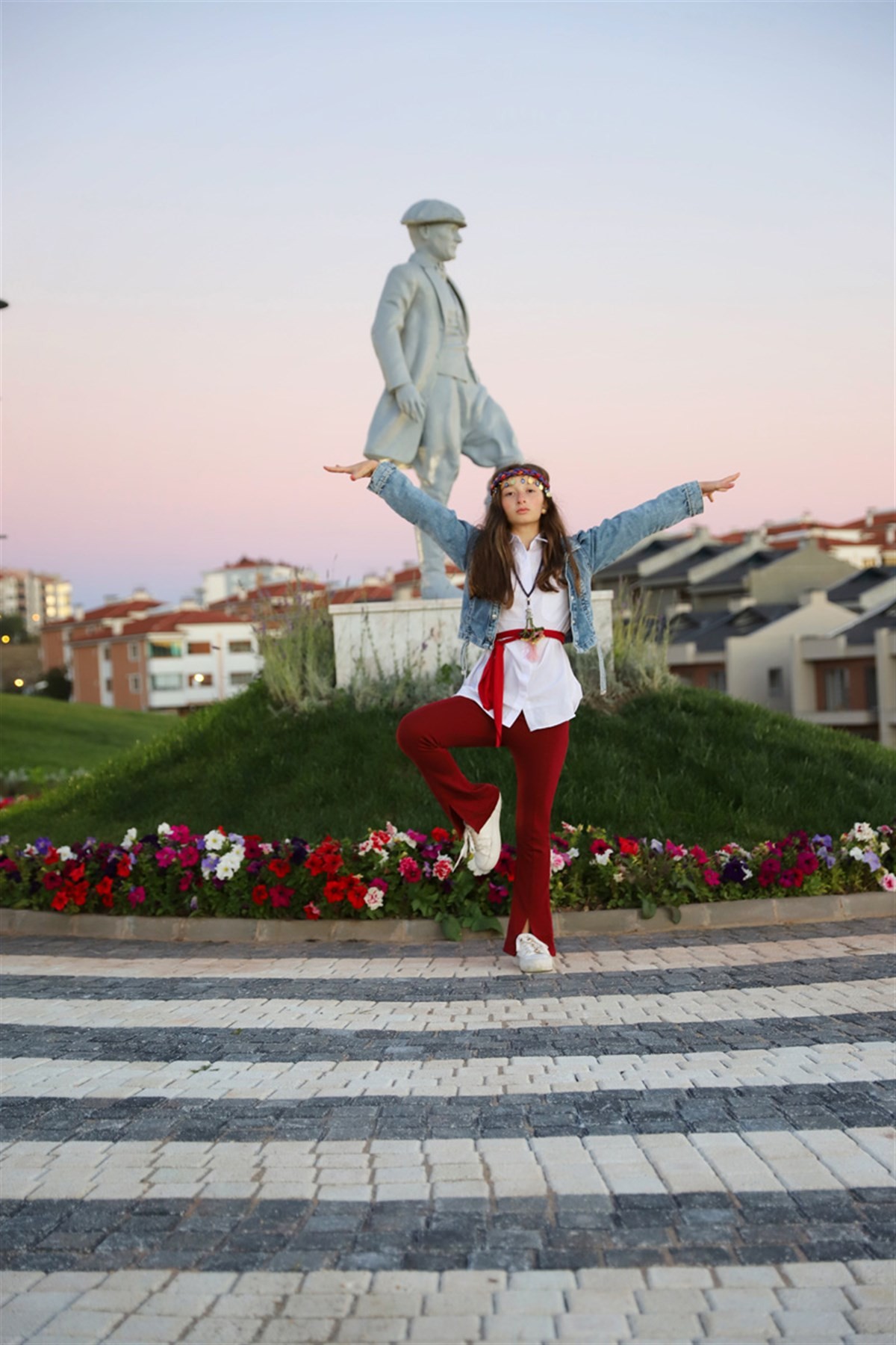 05-14 Yaş Kız Çocuk Bordo İspanyol Paça Yırtmaçlı Tayt