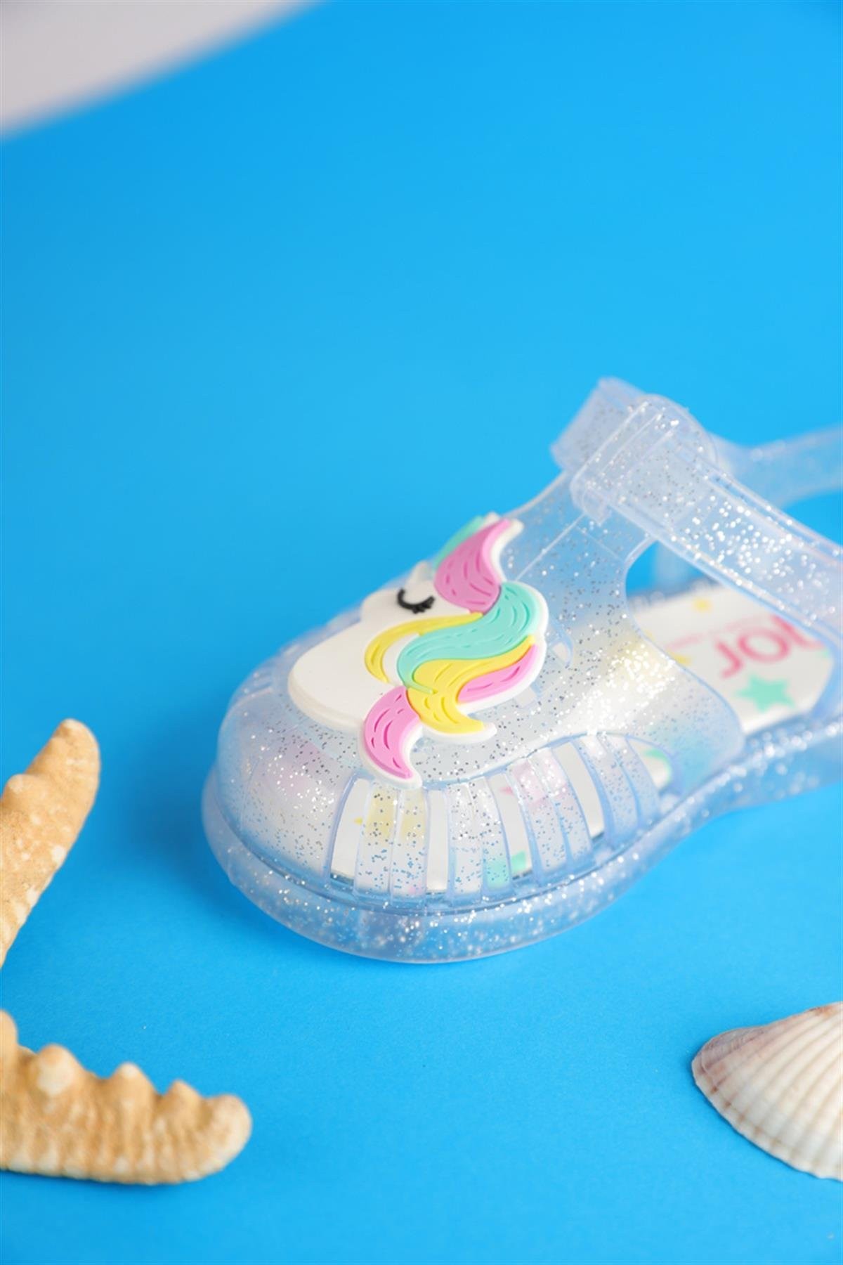 19 - 25 Numara Kız Çocuk Şeffaf İgor Tobby Gloss Unicorn Sandalet