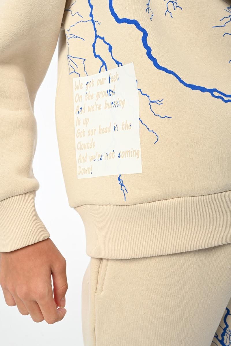 09-15 Yaş Erkek Çocuk Taş Renk Yıldırım Sweat Pantolon Takım
