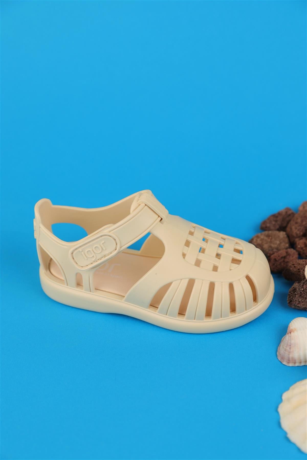 22 - 27 Numara İgor Tobby Solid Fil Dişi Sandalet