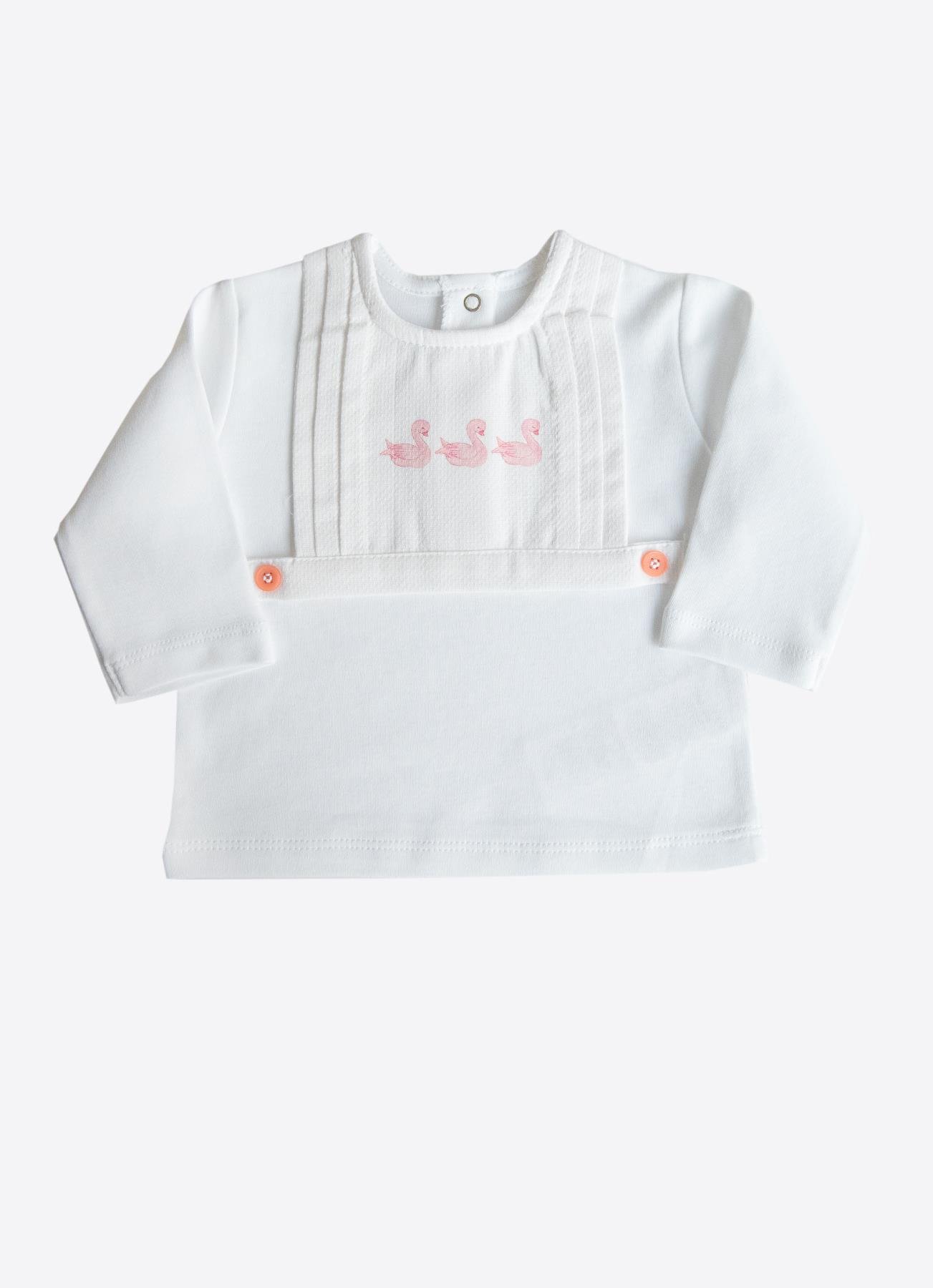 KİTİKATE 0-6 AY ARASI ORGANİK PAMUK SWAN İKİLİ TAKIM - PEMBE