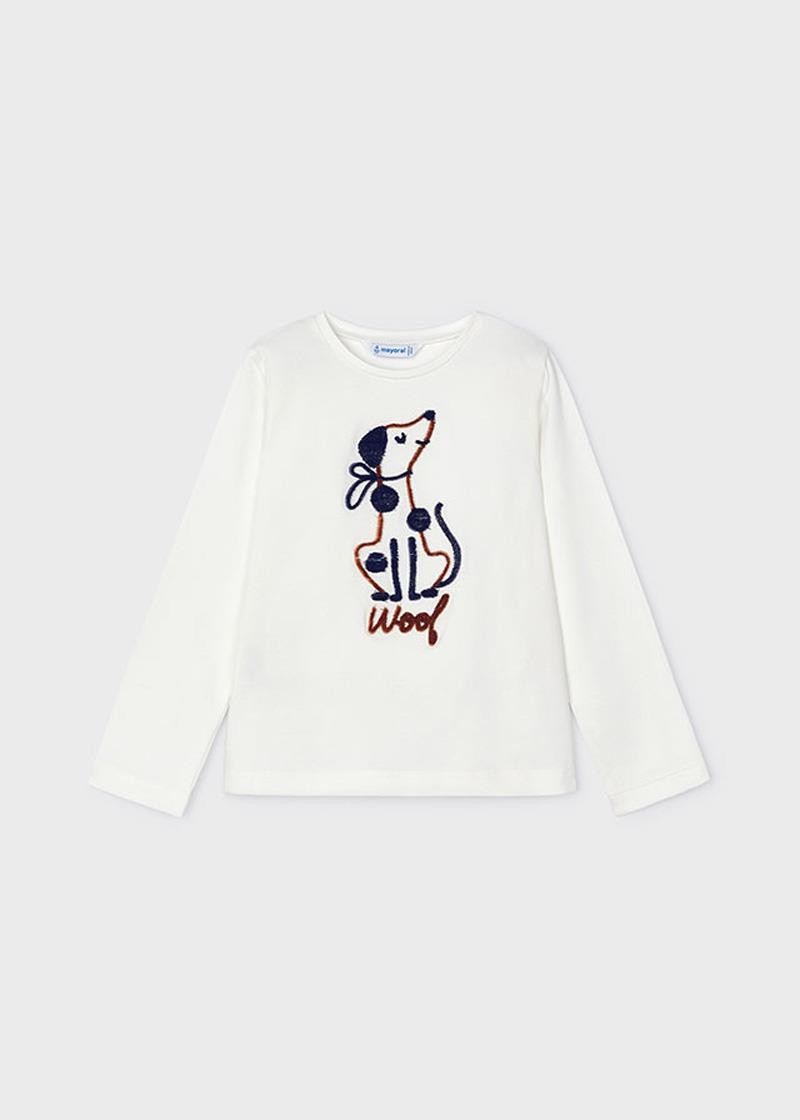 Mayoral 04-09 Yaş Kız Çocuk Ekru Renk Köpekli Sweat