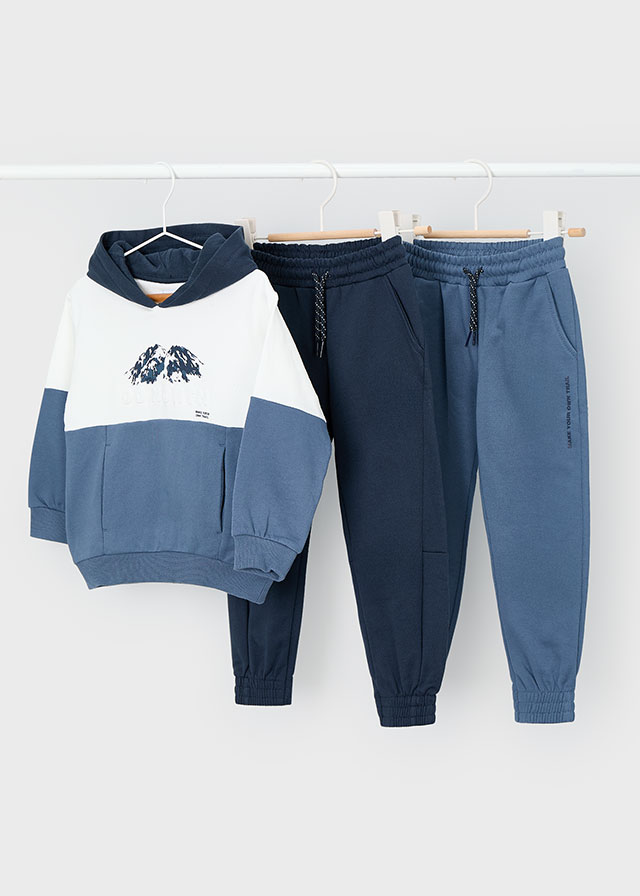 Mayoral 4-10 Yaş Erkek Çocuk 3'lü Eşofman Takımı – Kapüşonlu Sweatshirt ve 2 Adet Eşofman Altı