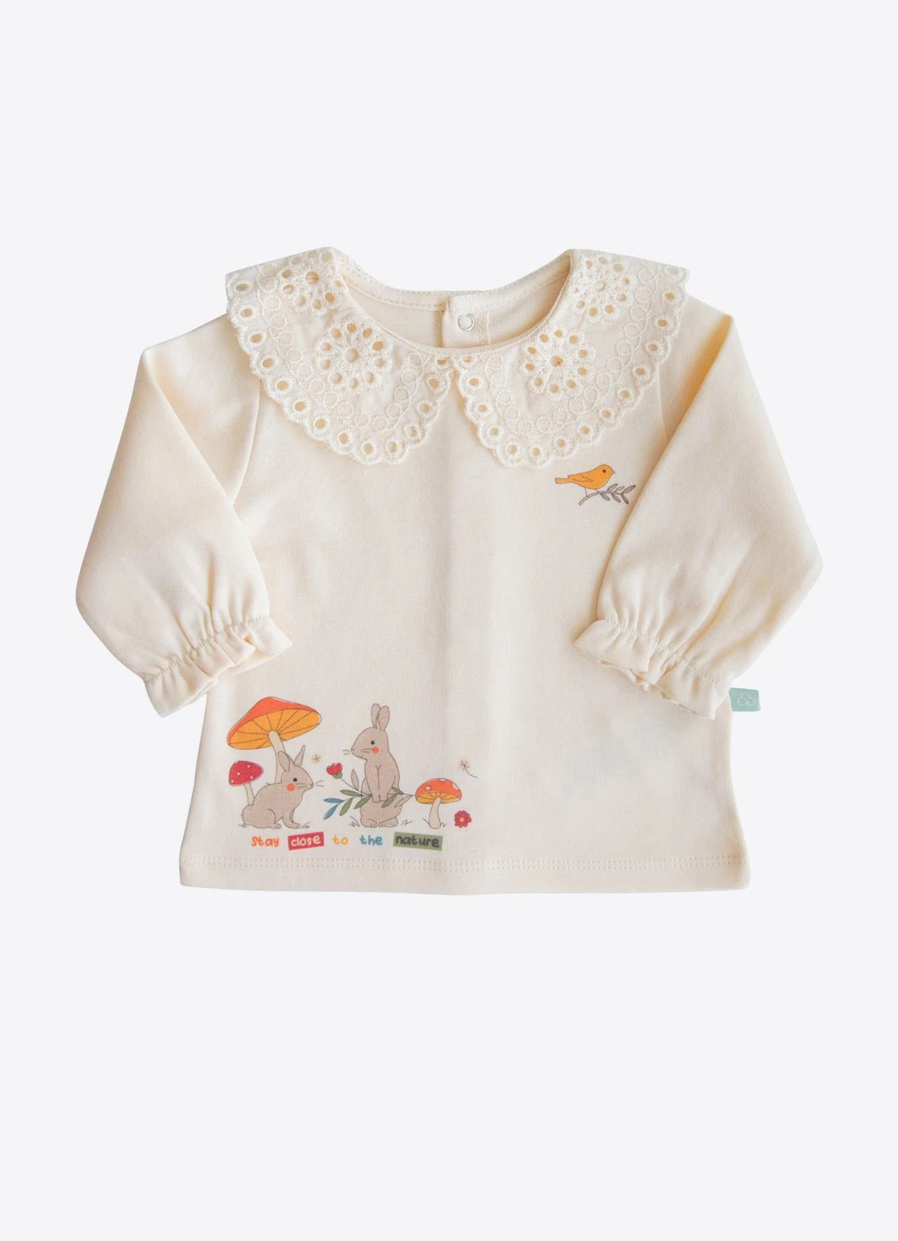 KİTİKATE 0-18 AY ORGANİK PAMUK MANTARLI İKİLİ TAKIM - TURUNCU