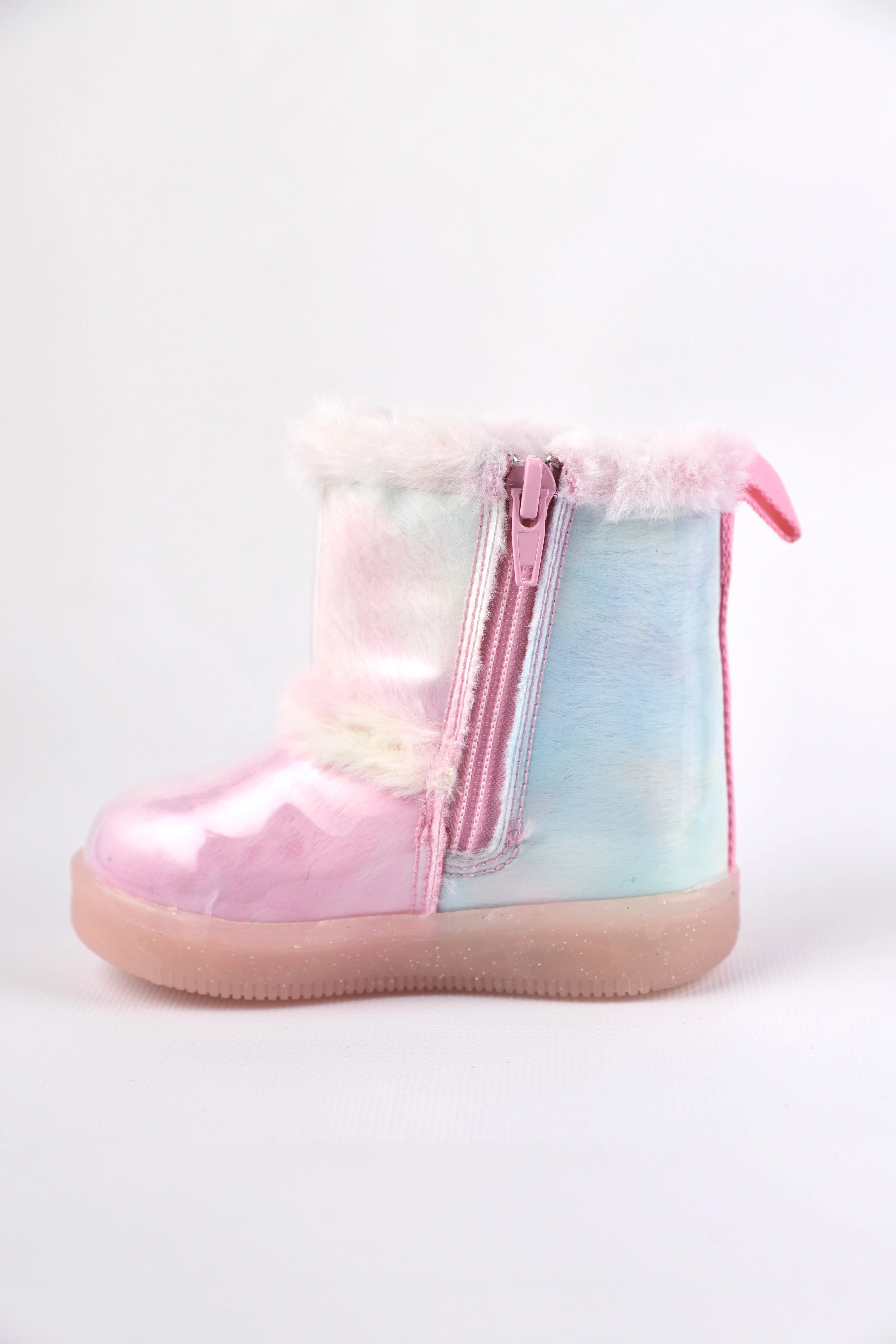 Vicco Peli Işıklı Kürklü Kız Çocuk Bot – Fermuarlı Anatomik Taban | 22-25 Numara