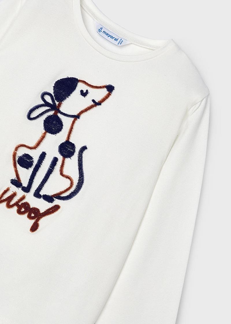 Mayoral 04-09 Yaş Kız Çocuk Ekru Renk Köpekli Sweat