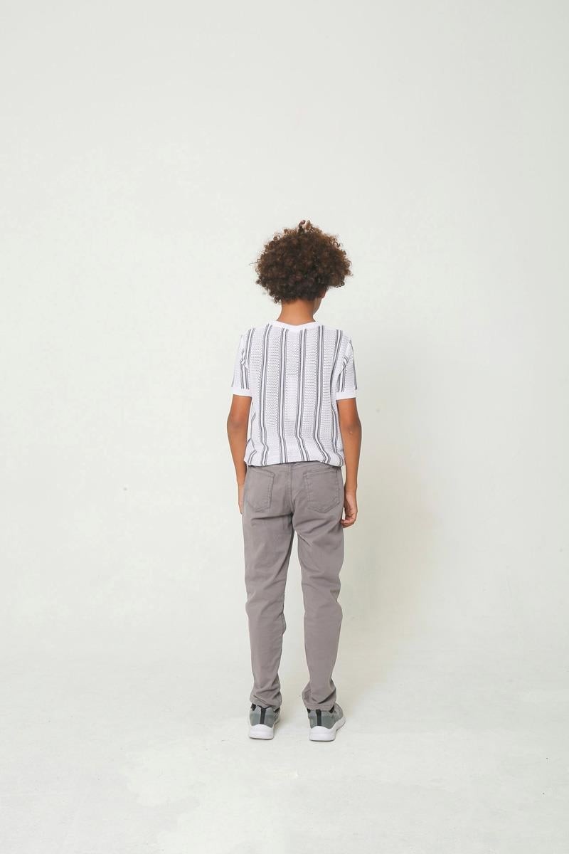 06-16 Yaş Erkek Çocuk Gri Renk Gabardin Pantolon