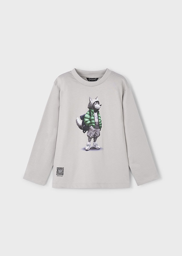 MAYORAL 4-10 YAŞ ARASI UZUN KOLLU T-SHIRT - GRİ