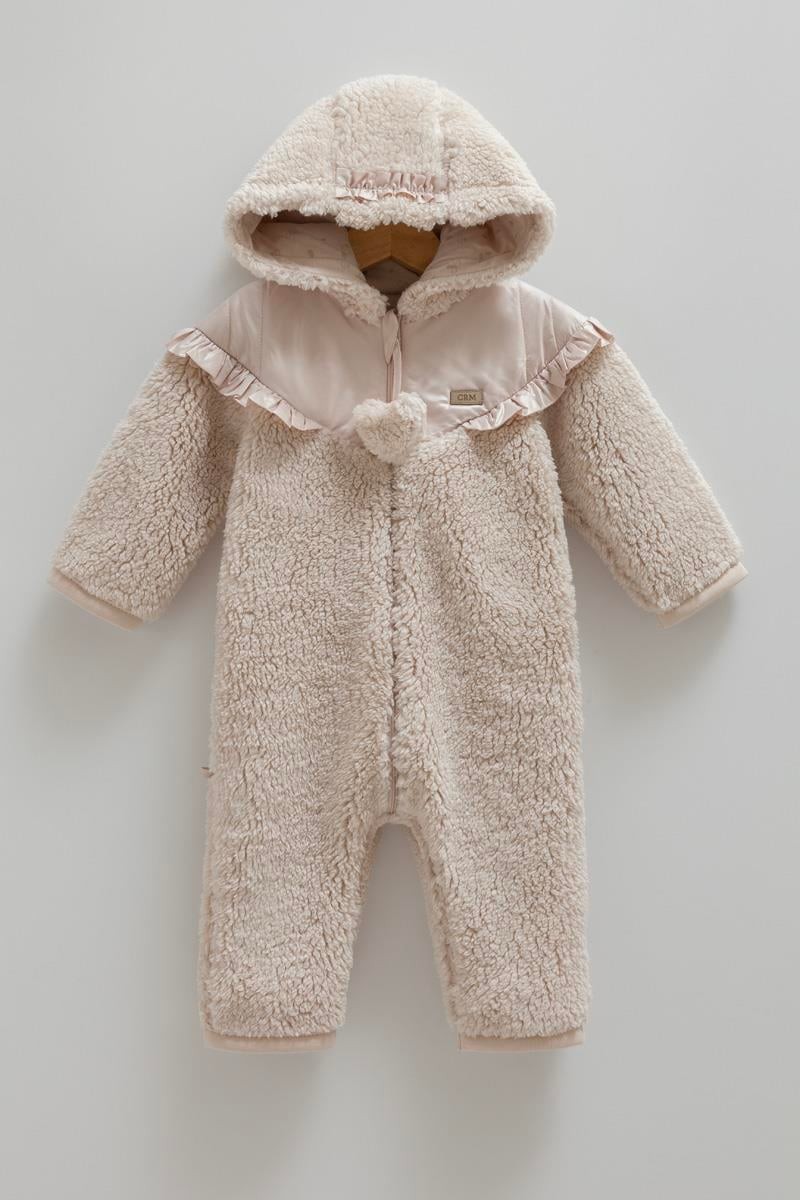 Caramell 03-18 Ay Kız Bebek Bej Renk Snow Girl Tulum