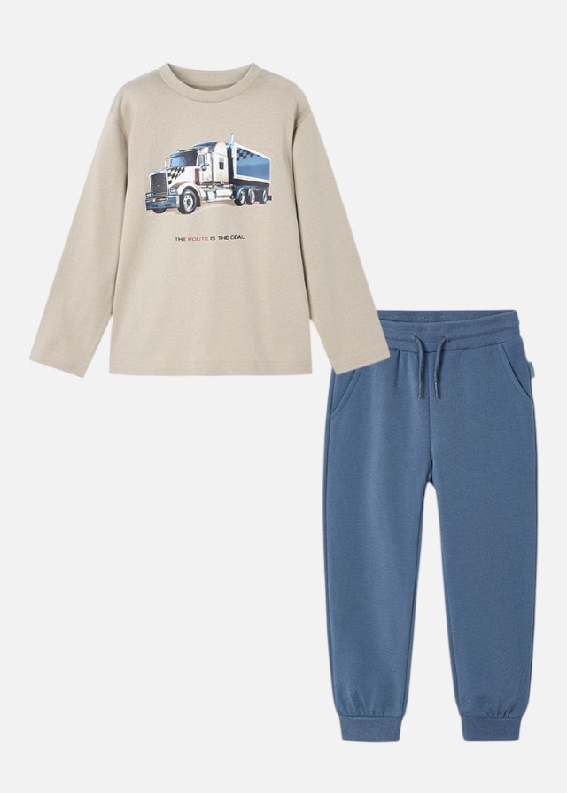 MAYORAL UZUN KOL SWEAT BELİ PAÇASI EŞOFMAN ALTI TAKIM - İNDİGO MAVİ-VİZON