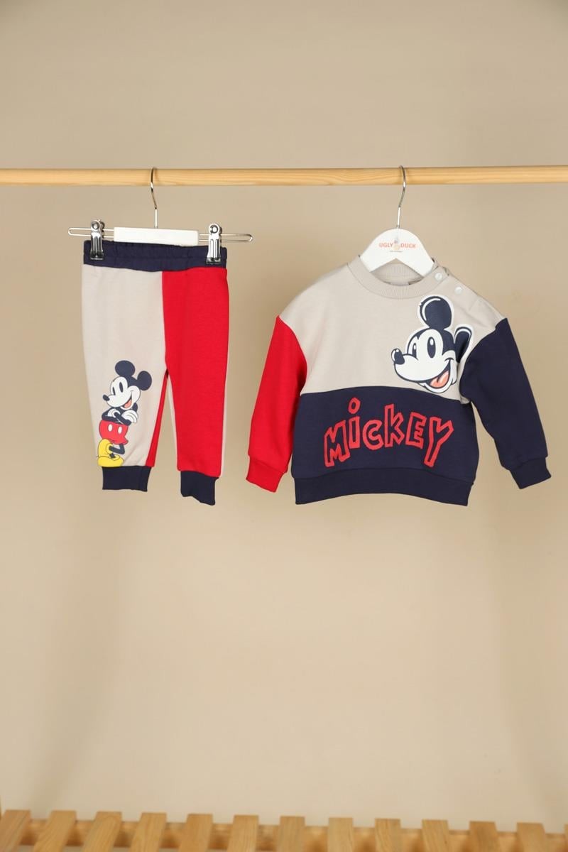 06-24 Ay Erkek Bebek Lacivert Renk Mickey Mouse  Lisanslı Takım