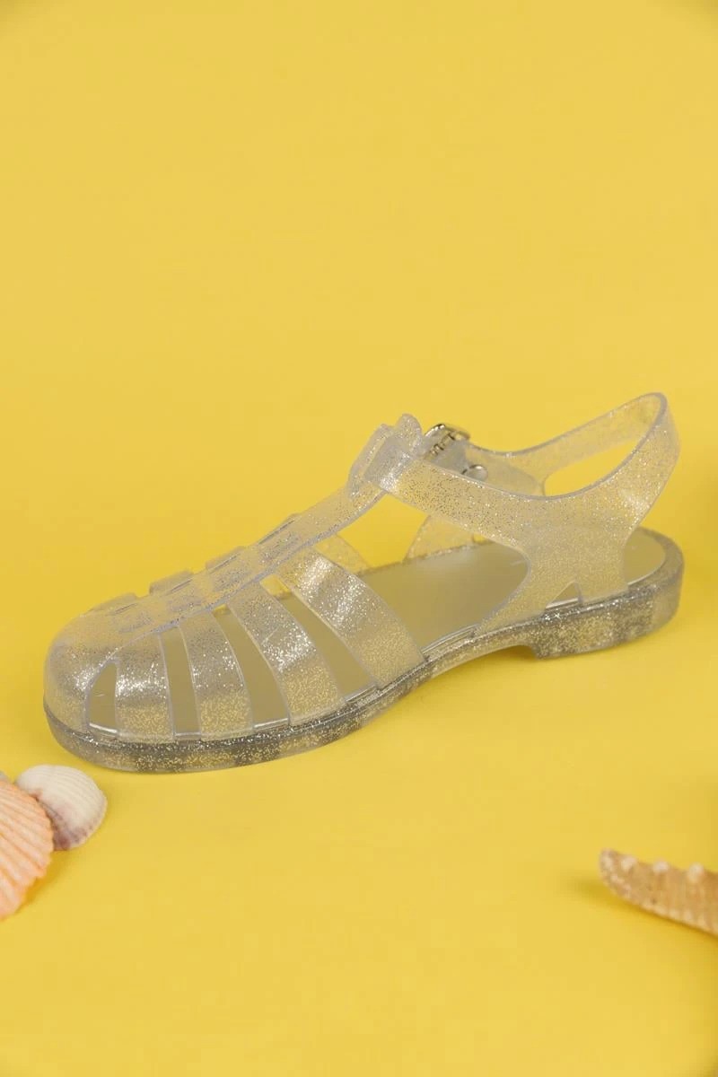 36-40 NUMARA ARASI BIARRITZ GLITTER ŞEFFAF SİMLİ SANDALET - ŞEFFAF