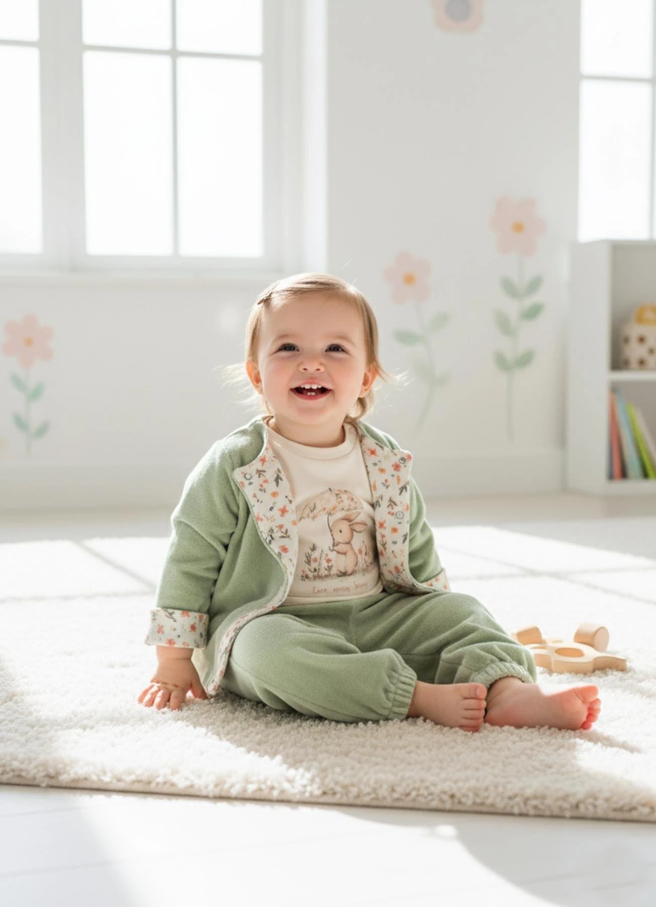 KİTTİKATE 0-18 AY ARASI ORGANİK PAMUK ELLA 3'LÜ TAKIM - YEŞİL