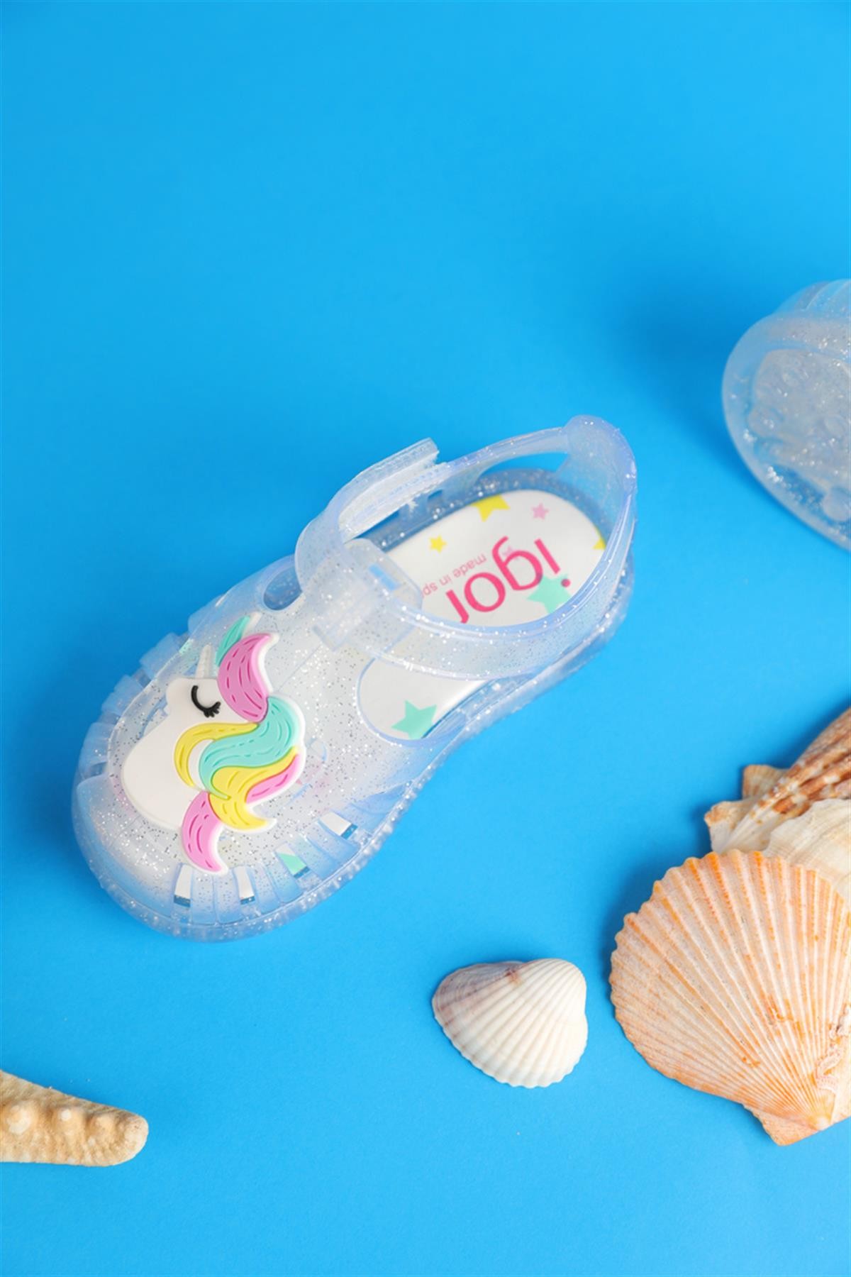 19 - 25 Numara Kız Çocuk Şeffaf İgor Tobby Gloss Unicorn Sandalet