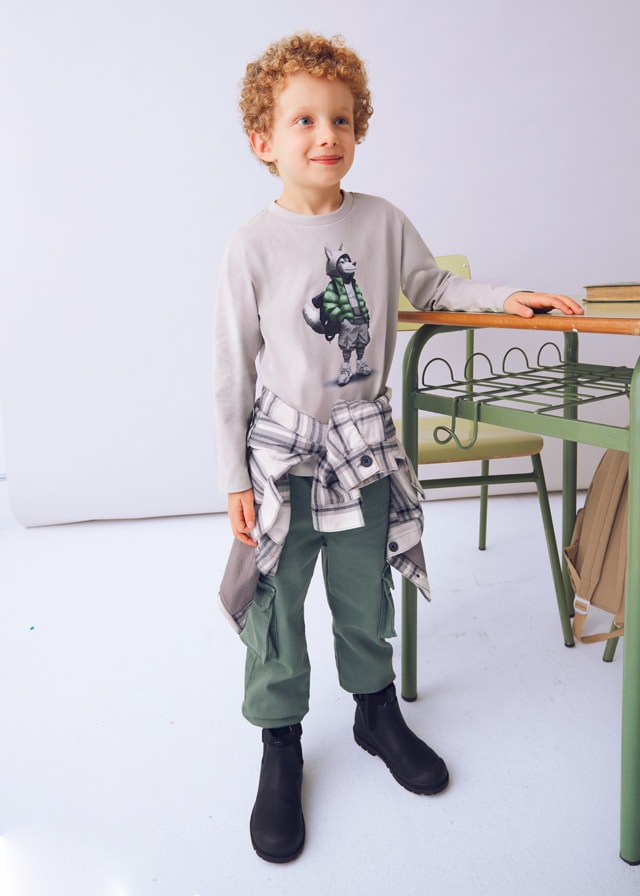 MAYORAL 4-10 YAŞ ARASI UZUN KOLLU T-SHIRT - GRİ