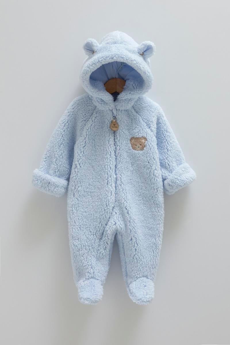 Caramell 01-12 Ay Erkek Bebek Mavi Renk Winter Bear Tulum