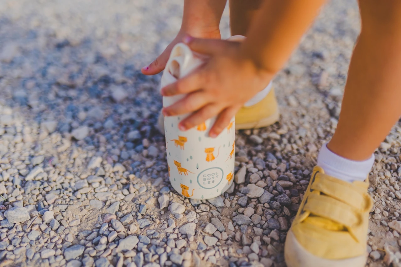 COOL BOTTLES DREAMWORLD SERİ KAPLANLI ÇELİK PİPETLİ SULUK-350 ML - BEJ