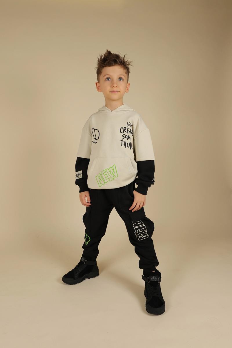 04-08 Yaş Erkek Çocuk Gri Renk Super Sweat Pantolon Takım