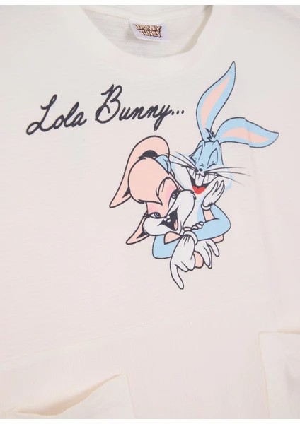 05-08 YAŞ ARASI KIZ ÇOCUK LOONEY TUNES İKİLİ TAKIM - EKRU