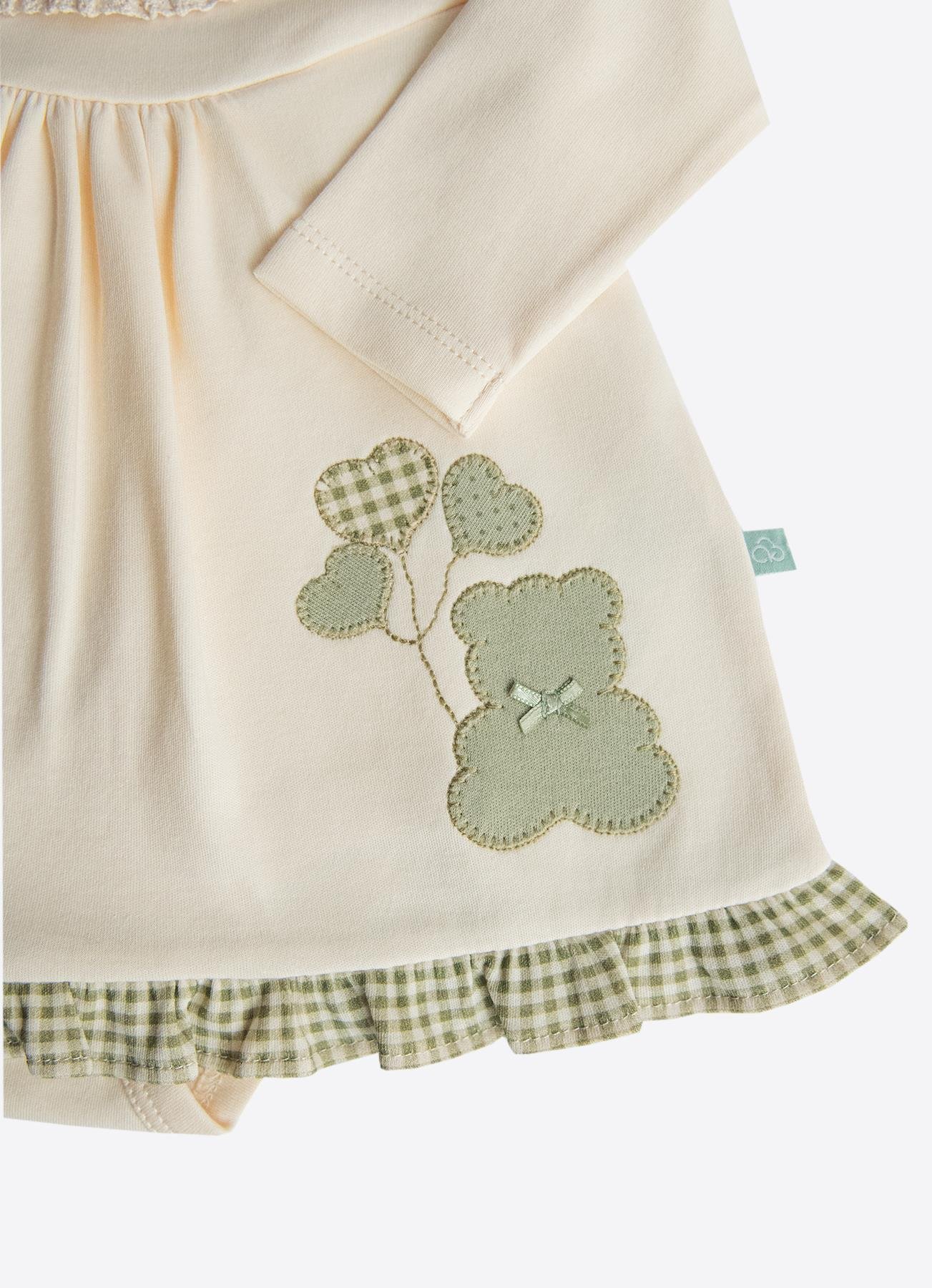 KİTİKATE 0-12 AY ARASI ORGANİK PAMUK CINDY JİLE ELBİSE - YEŞİL