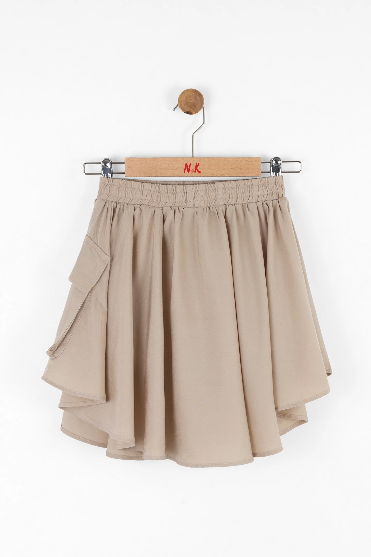 08-14 YAŞ KIZ ÇOCUK VİZON-KREM TAOS ETEKLİ ÜÇLÜ TAKIM - VİZON-KREM