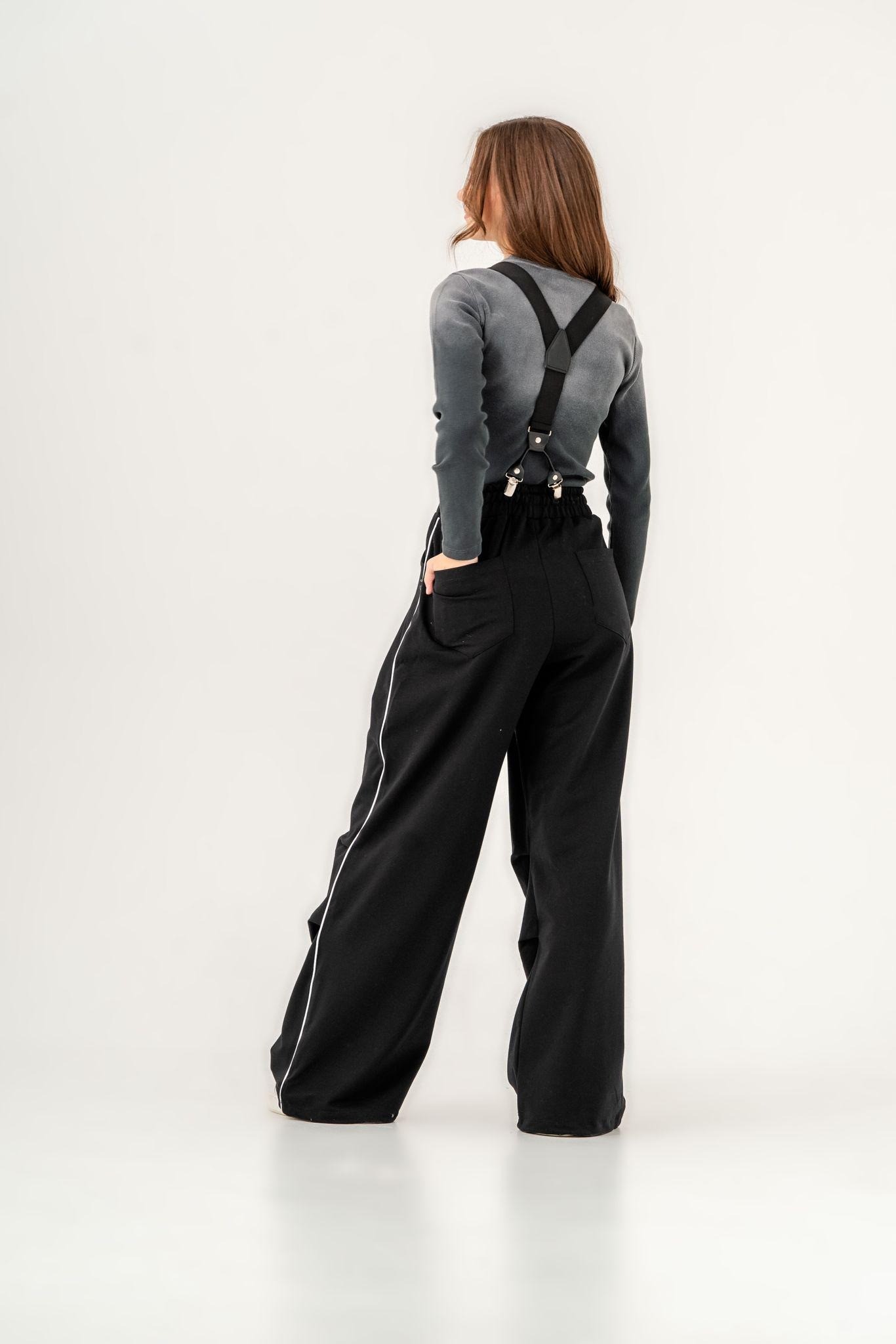 09-15 YAŞ ASKILI OVERSİZE PANTOLON - SİYAH