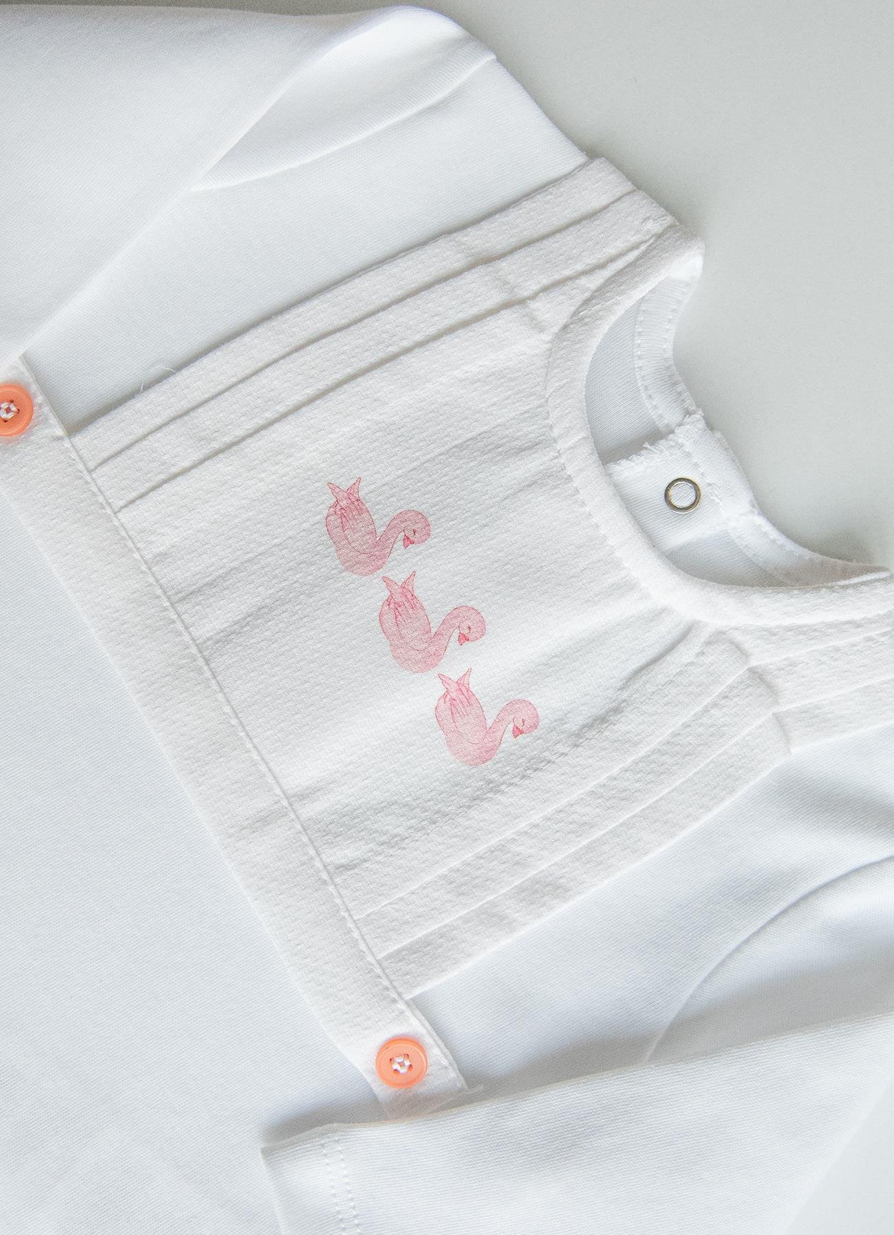 KİTİKATE 0-6 AY ARASI ORGANİK PAMUK SWAN İKİLİ TAKIM - PEMBE