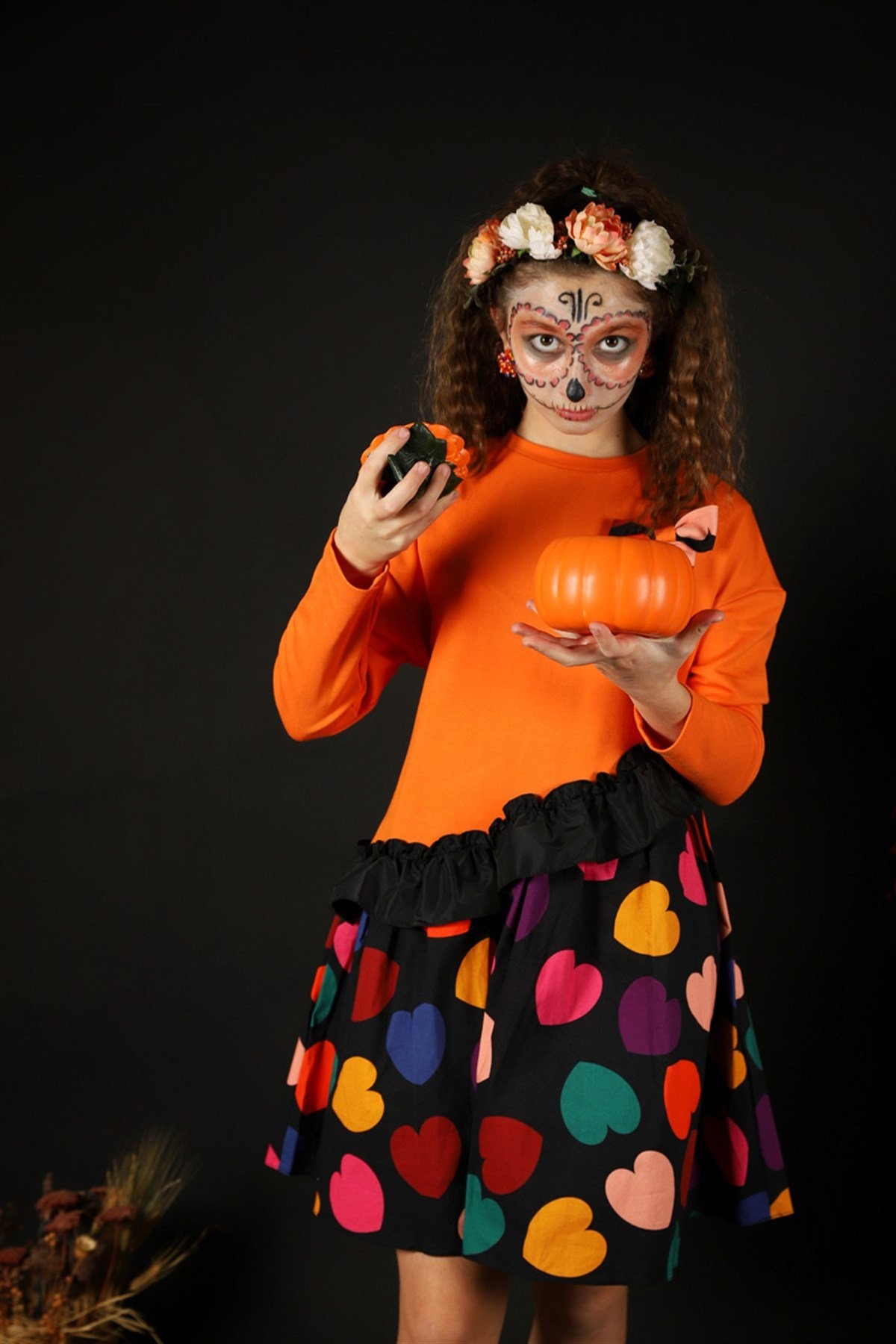 04-12 Yaş Kız Çocuk Mix Hearts Elbise