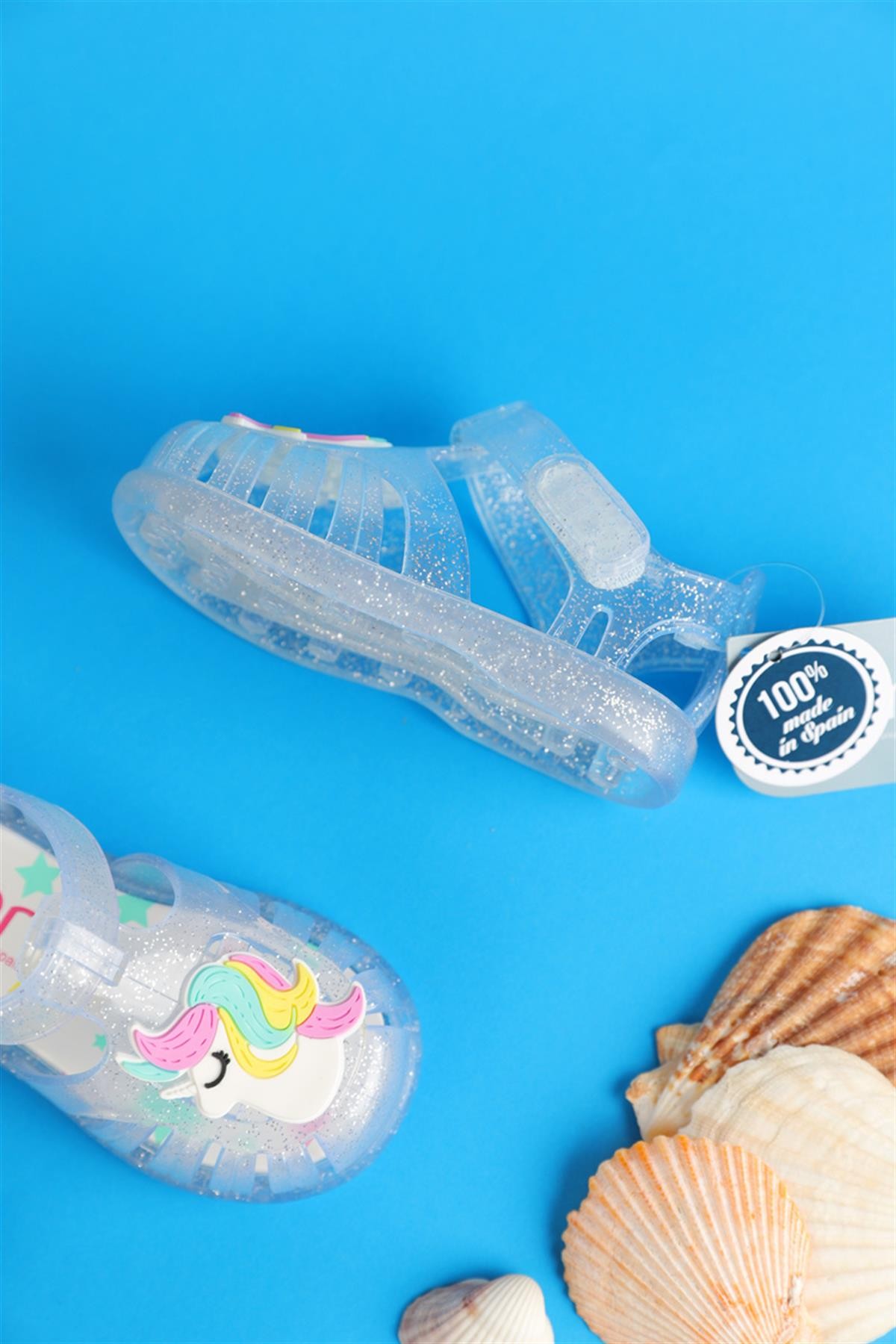 19 - 25 Numara Kız Çocuk Şeffaf İgor Tobby Gloss Unicorn Sandalet