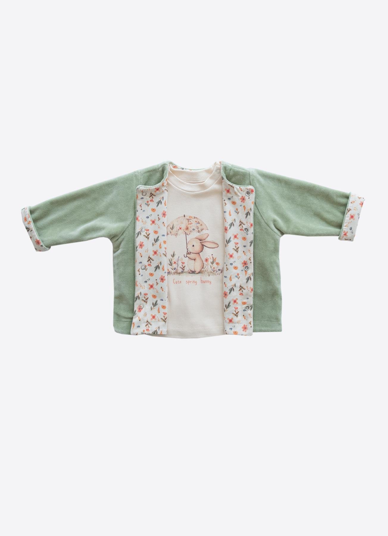 KİTTİKATE 0-18 AY ARASI ORGANİK PAMUK ELLA 3'LÜ TAKIM - YEŞİL