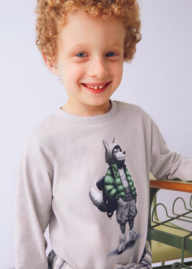 MAYORAL 4-10 YAŞ ARASI UZUN KOLLU T-SHIRT - GRİ