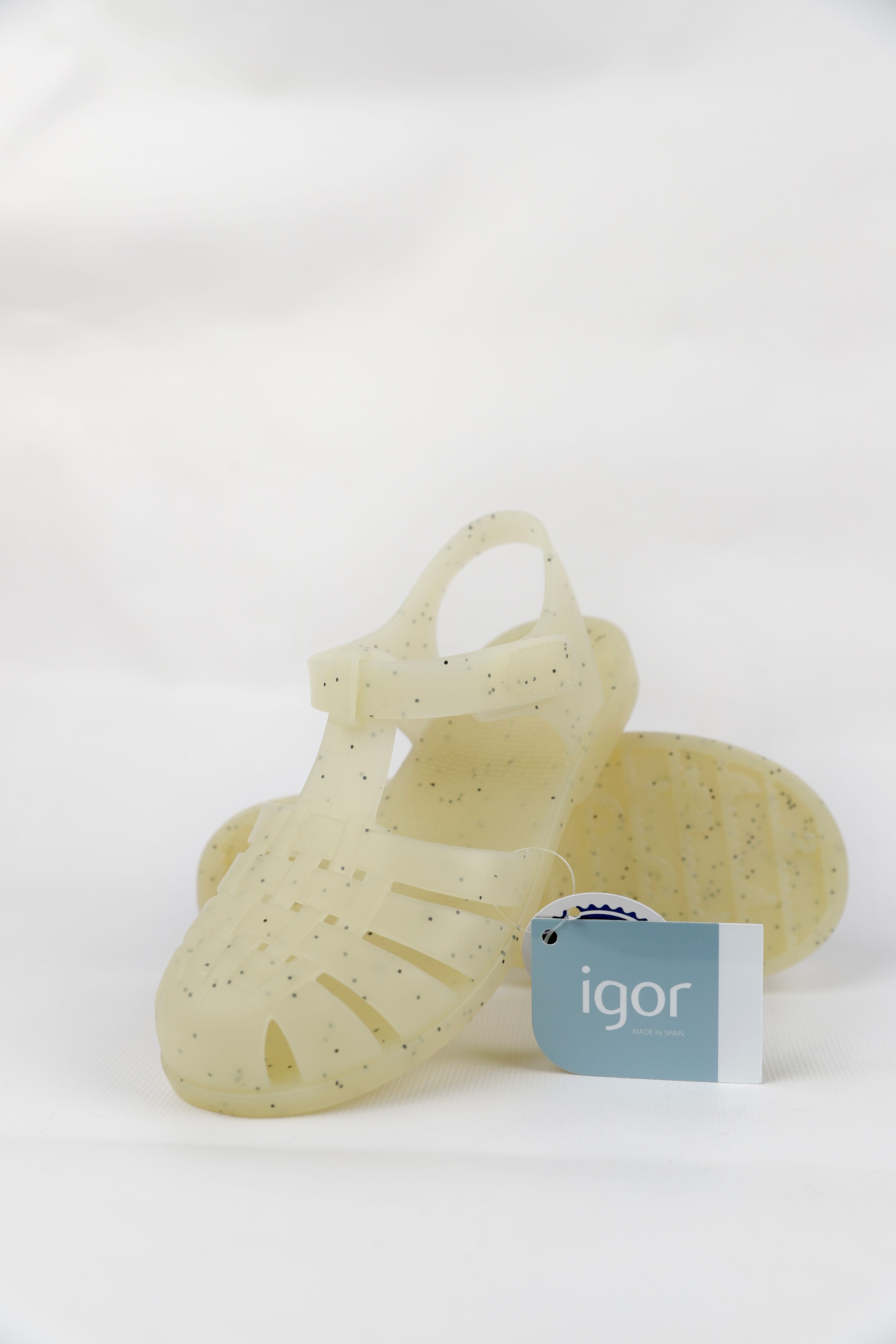 İGOR 30-34 NUMRA ARASI CLASİCA V.BLACK GLİTTER SANDALET - KREM