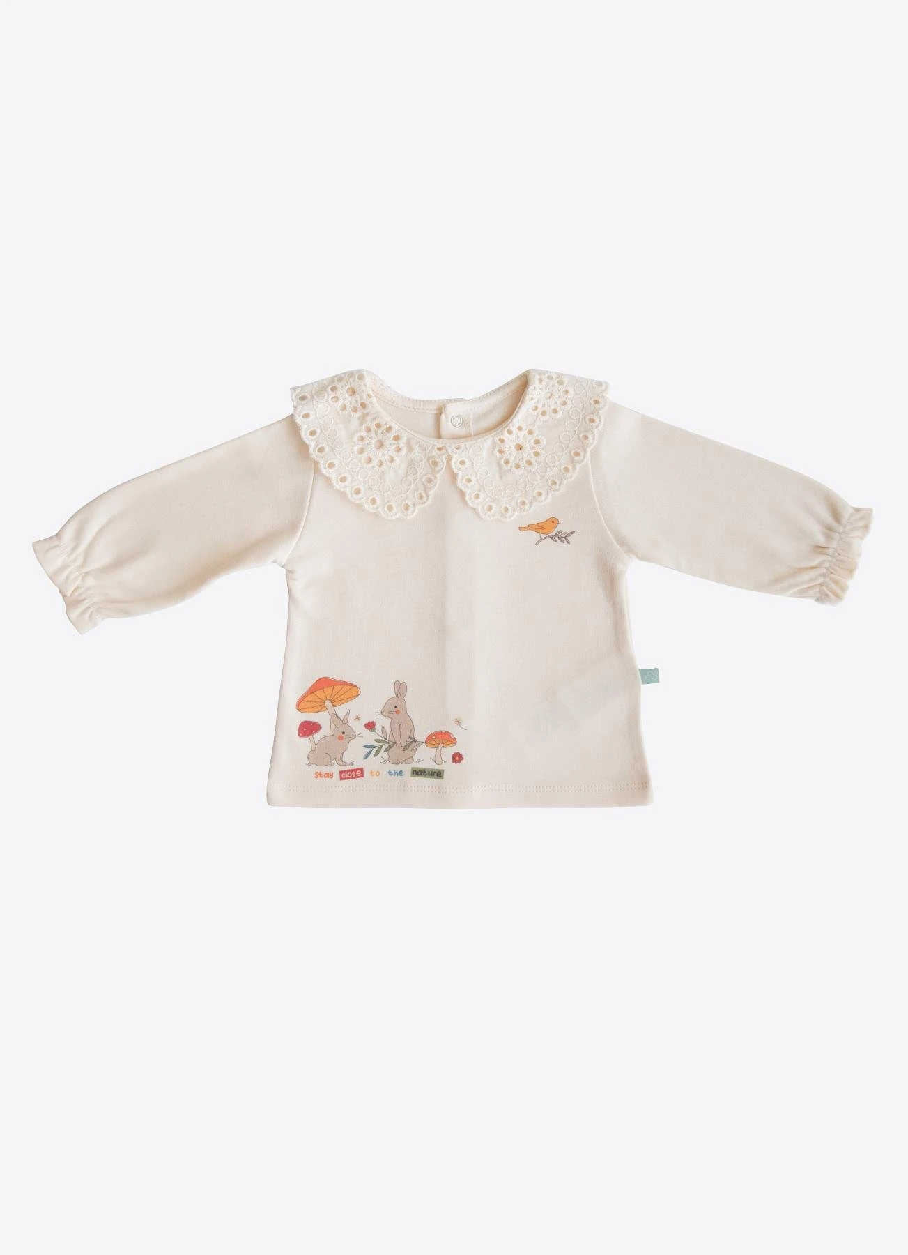 KİTİKATE 0-18 AY ORGANİK PAMUK MANTARLI İKİLİ TAKIM - TURUNCU