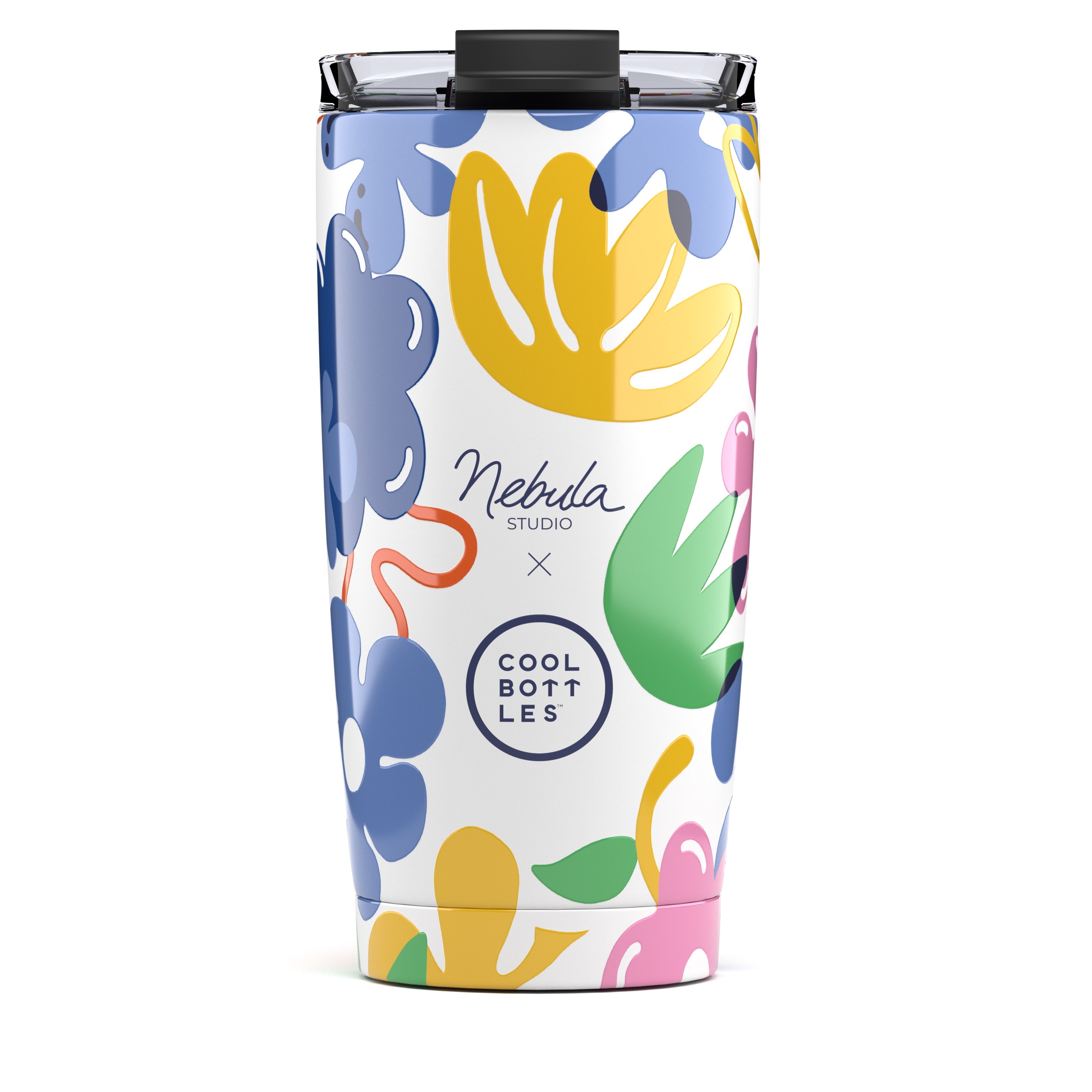 Cool Bottles Nebula Floral Madness 550 ml Çelik Suluk – Renkli, Isı Korumalı