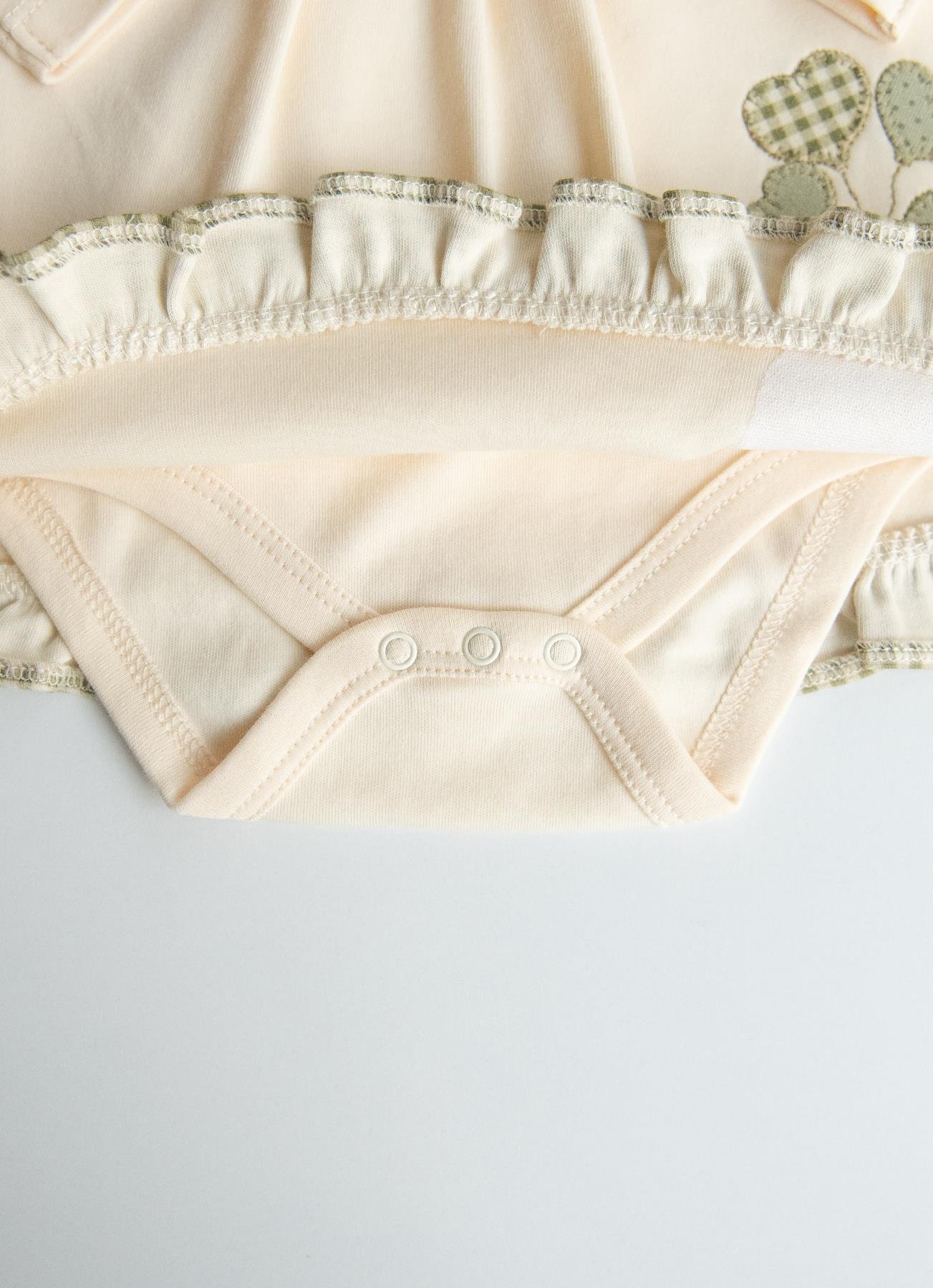 KİTİKATE 0-12 AY ARASI ORGANİK PAMUK CINDY JİLE ELBİSE - YEŞİL