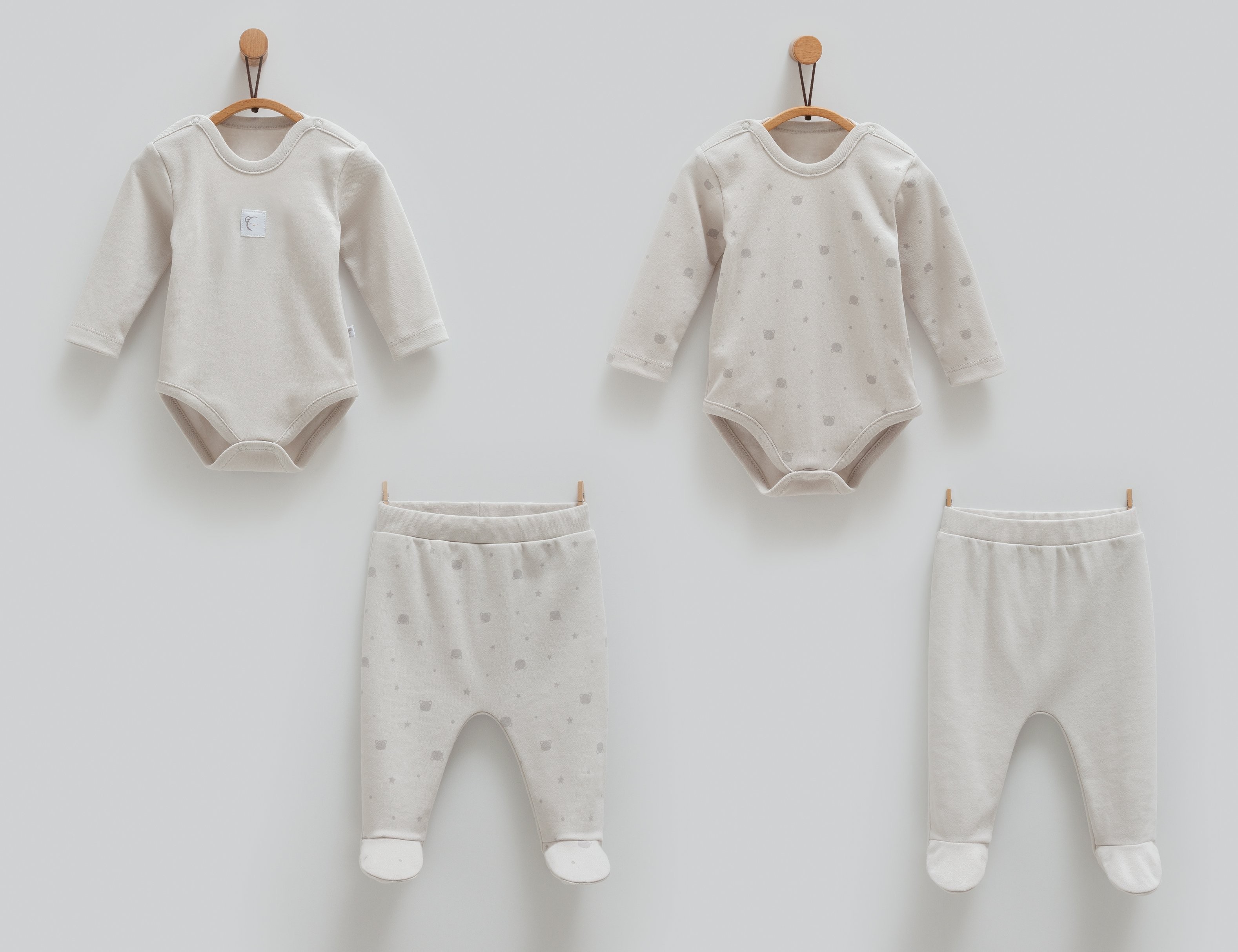 CARAMELL CUTE BEAR 4 LÜ SET - GRİ