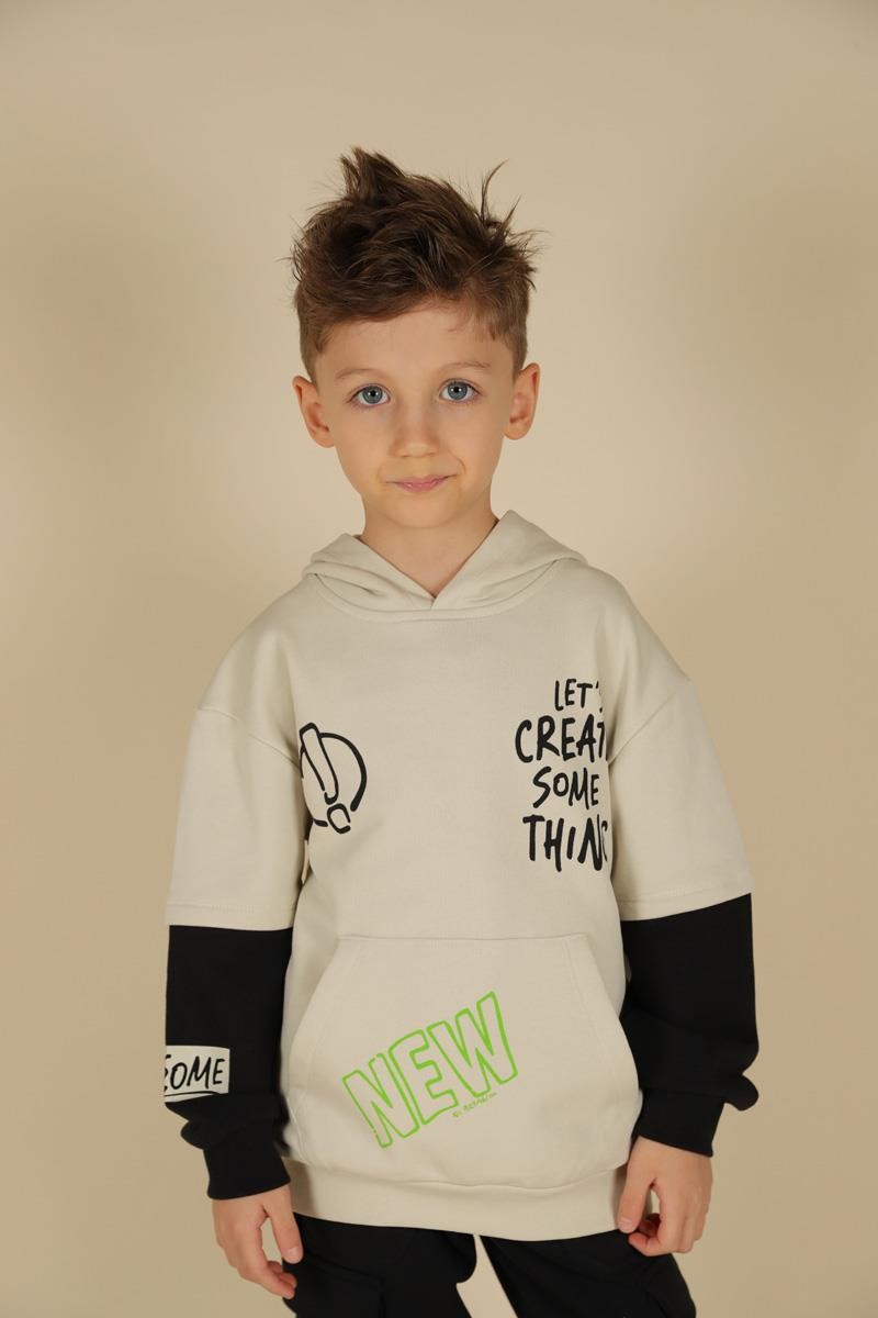 04-08 Yaş Erkek Çocuk Gri Renk Super Sweat Pantolon Takım