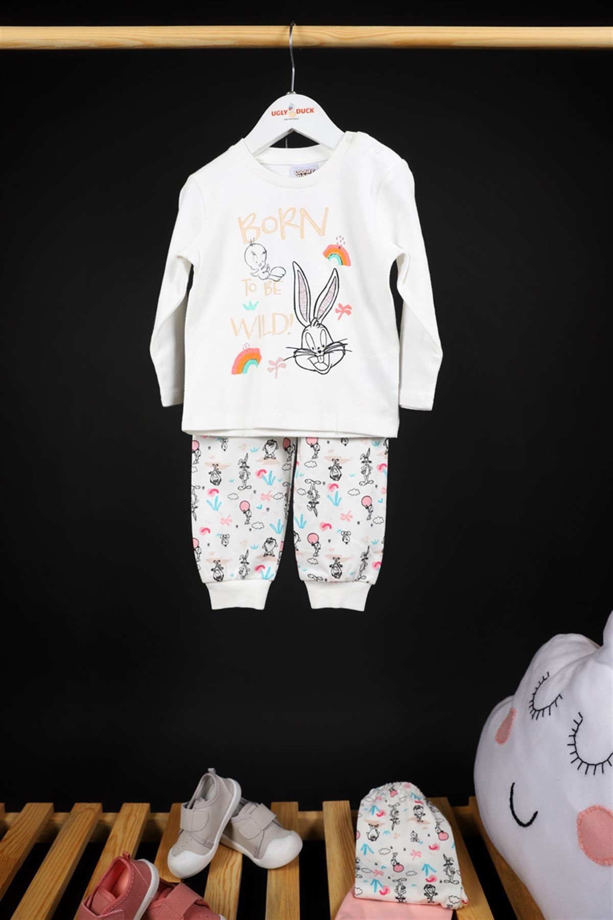 09 - 36 Ay Kız Bebek Looney Tones Lisanslı Pijama Takımı