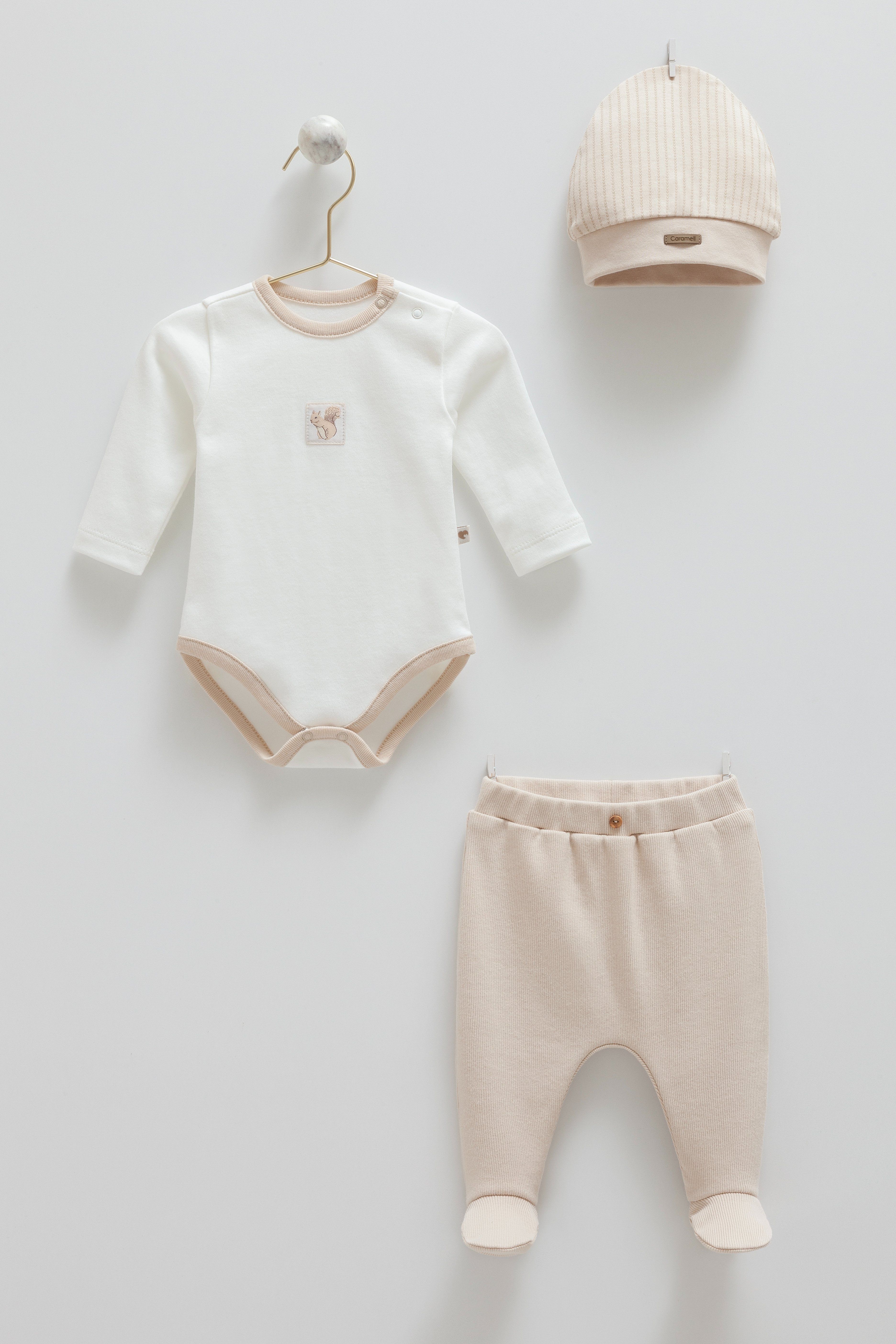 CARAMELL FORSET BODY PANTOLON ŞAPKA TAKIM - BEJ