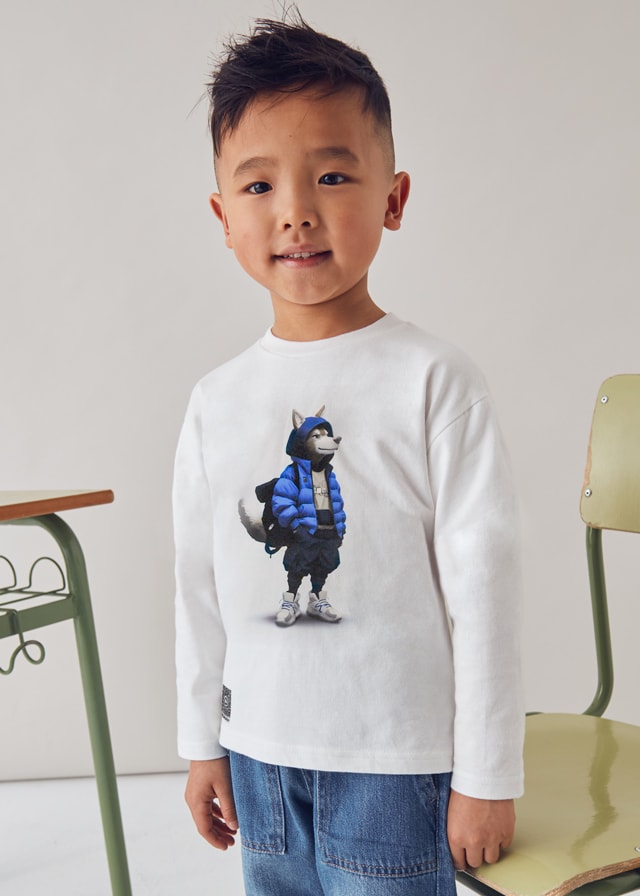 MAYORAL 4-10 YAŞ ARASI UZUN KOLLU T-SHIRT - KREM