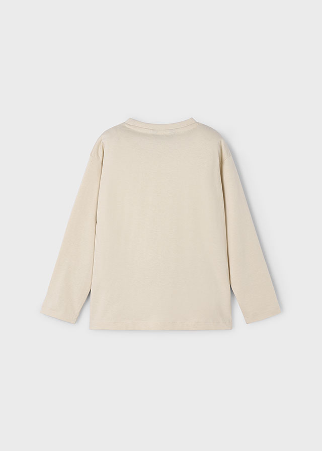 Mayoral Erkek Çocuk Sweatshirt | Bej Renk %100 Pamuk, Street Yazılı Ayakkabı Baskılı | 4-10 Yaş