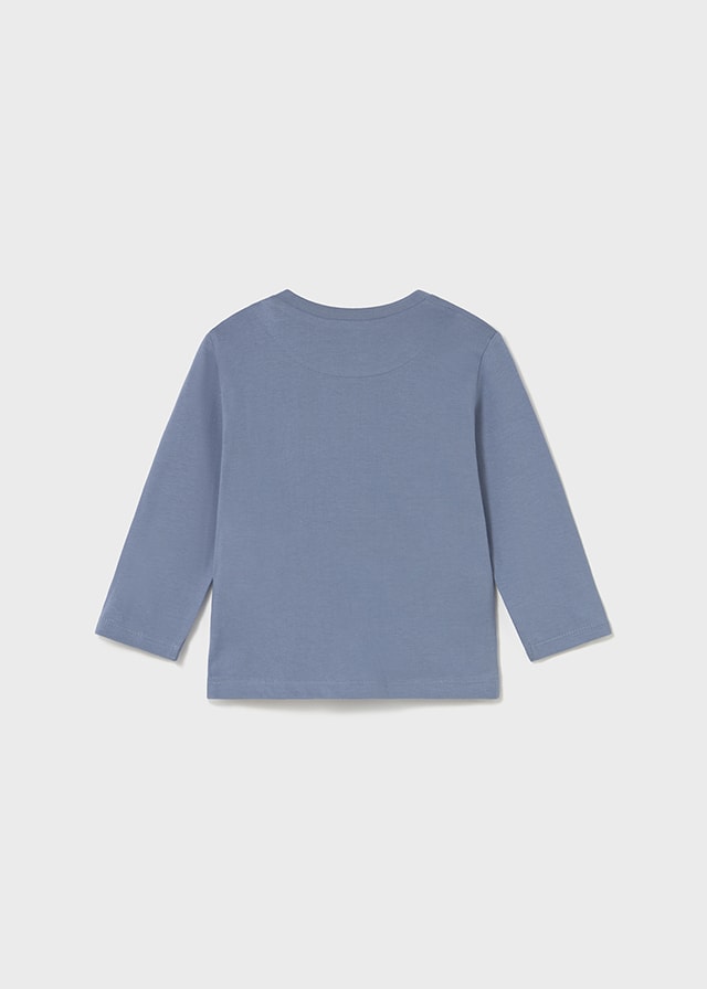 Mayoral Erkek Bebek Sweatshirt 1-4 Yaş | Hayvan Baskılı, Mavi, %100 Pamuk, Bisiklet Yaka, Uzun Kollu