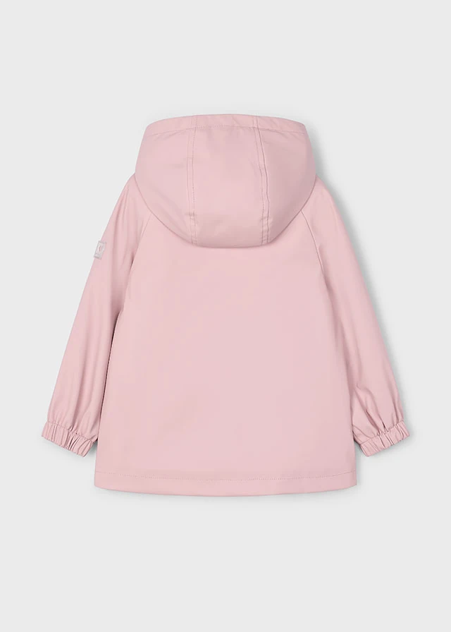 Mayoral 4-10 Yaş Kız Çocuk Pembe Renk Kapüşonlu, İçi Peluş, Su İtici ve Rüzgar Geçirmez, Kolları Lastikli Uzun Mont