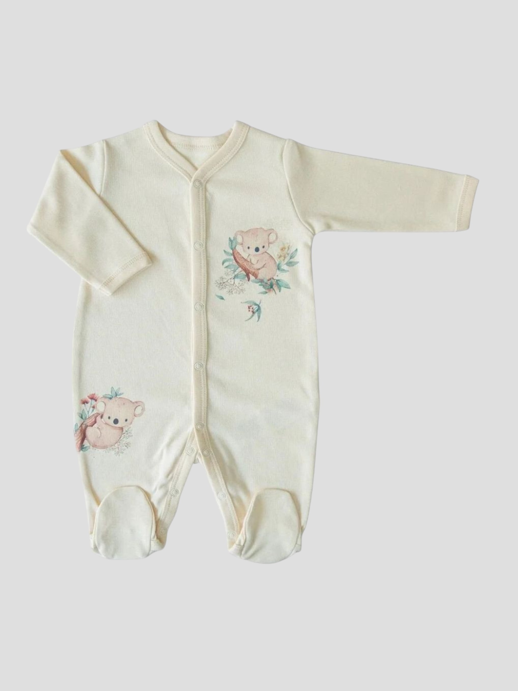 KİTİKATE ORGANİK CUTE KOALA 10 LU ZIBIN SET - EKRU