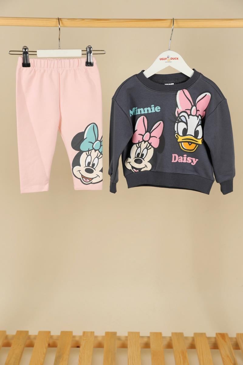 06-24 Ay Kız Bebek Füme Renk Minnie Mouse Lisanslı Takım