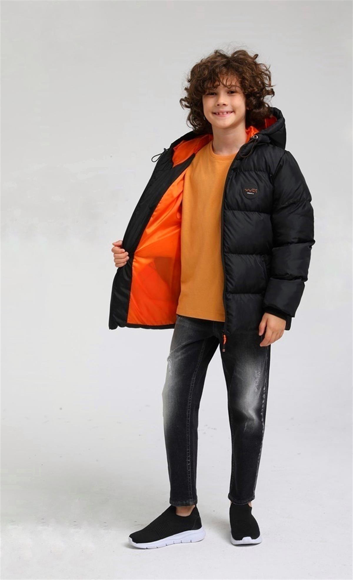 04-14 Yaş Erkek Çocuk Kiremit Renk Basıc Sweat