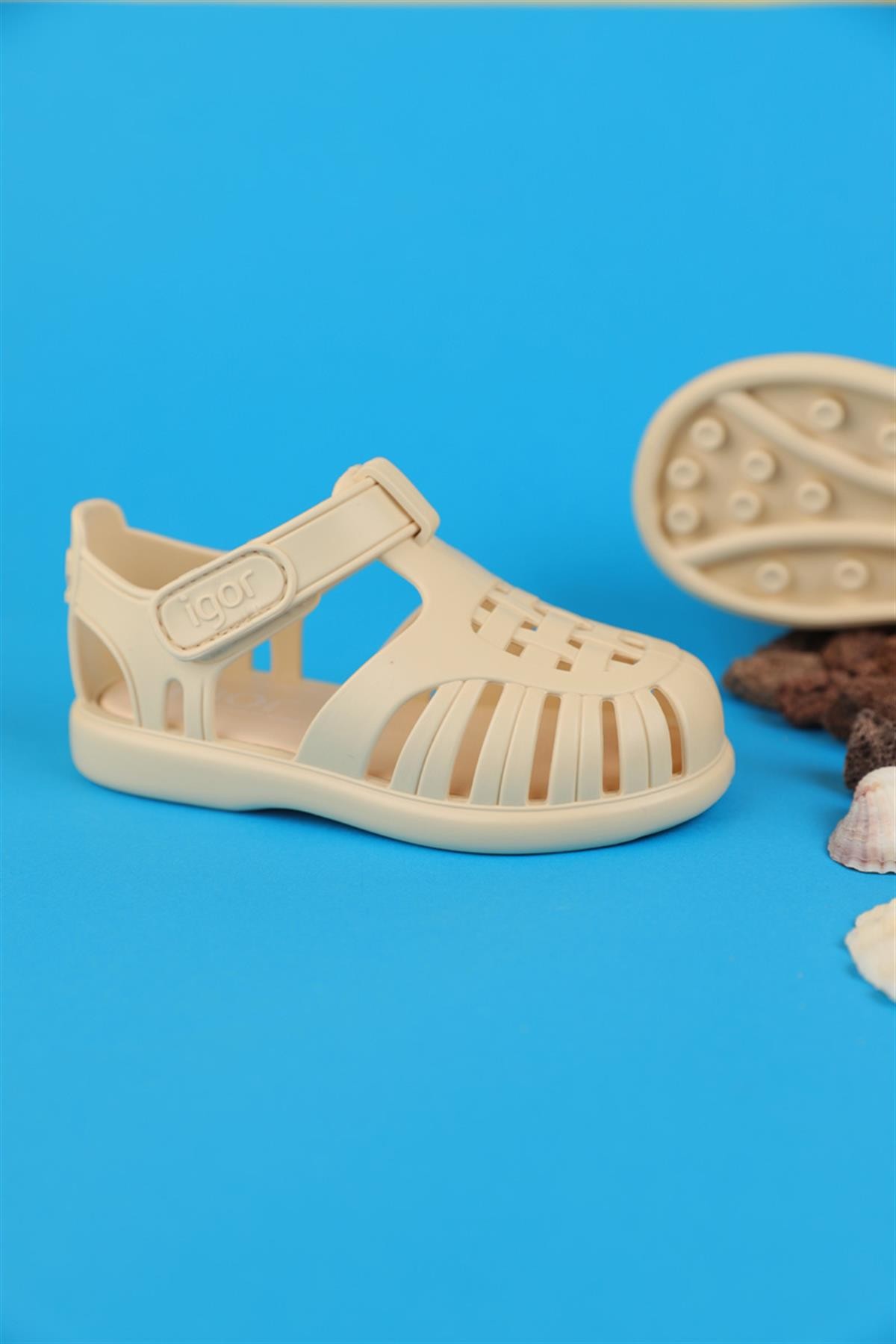 22 - 27 Numara İgor Tobby Solid Fil Dişi Sandalet