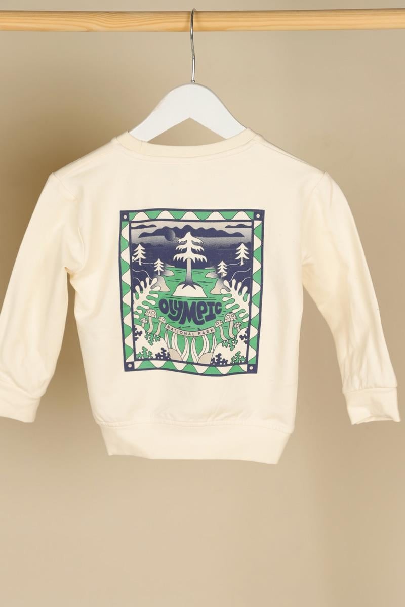 09-36 Ay Erkek Bebek Ekru-Yeşil Renk Olympic Sweat Pantolon Takım