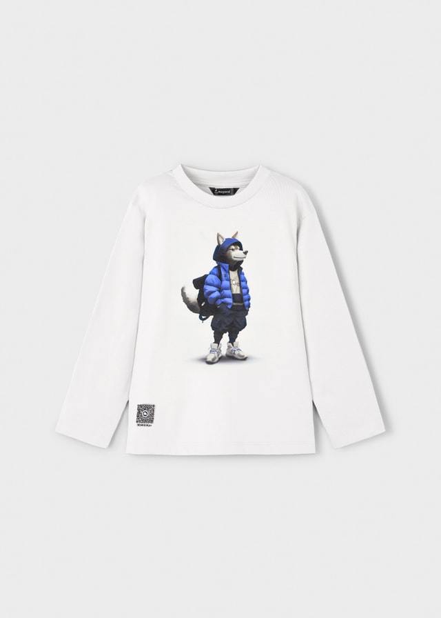 MAYORAL 4-10 YAŞ ARASI UZUN KOLLU T-SHIRT - KREM