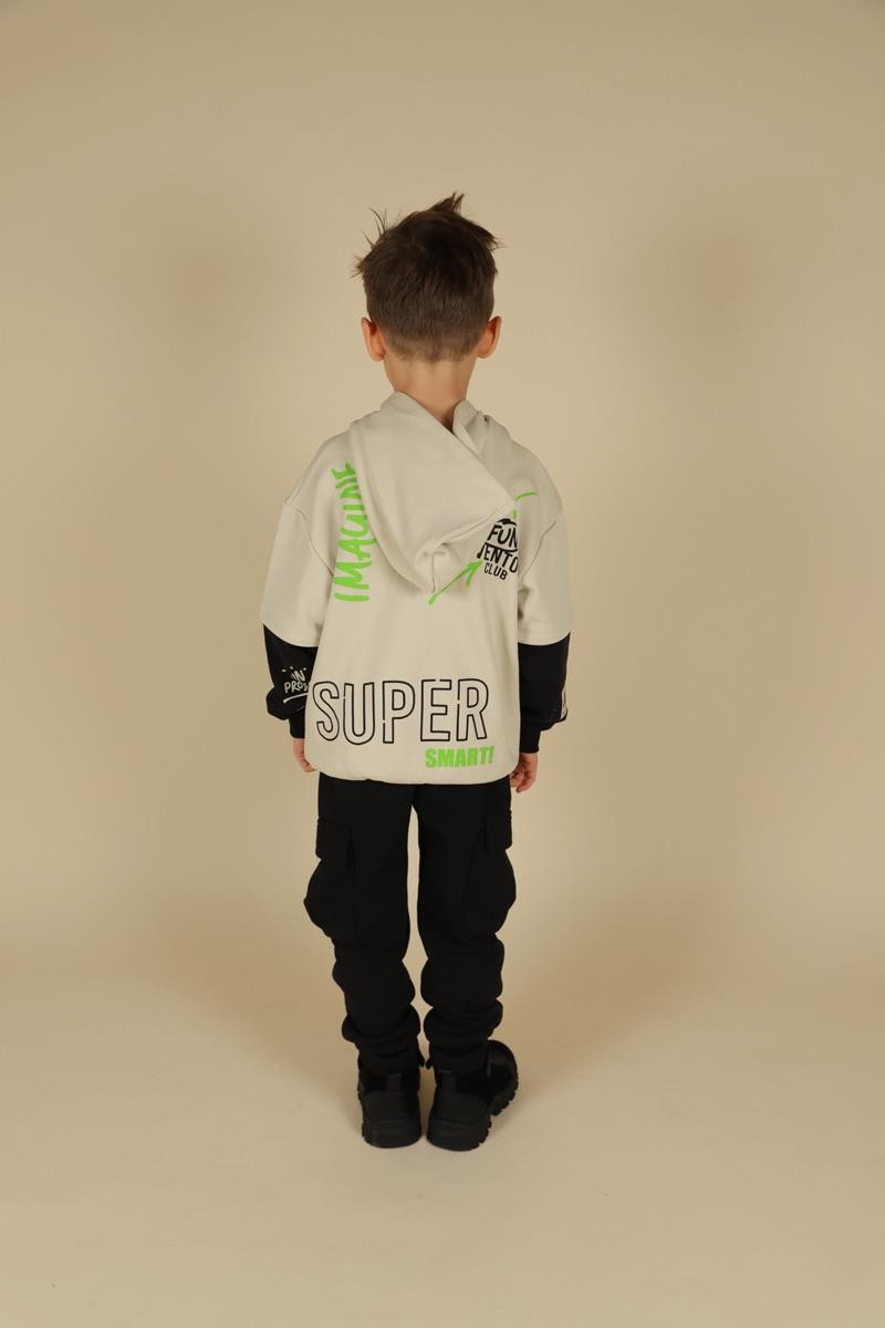 04-08 Yaş Erkek Çocuk Gri Renk Super Sweat Pantolon Takım